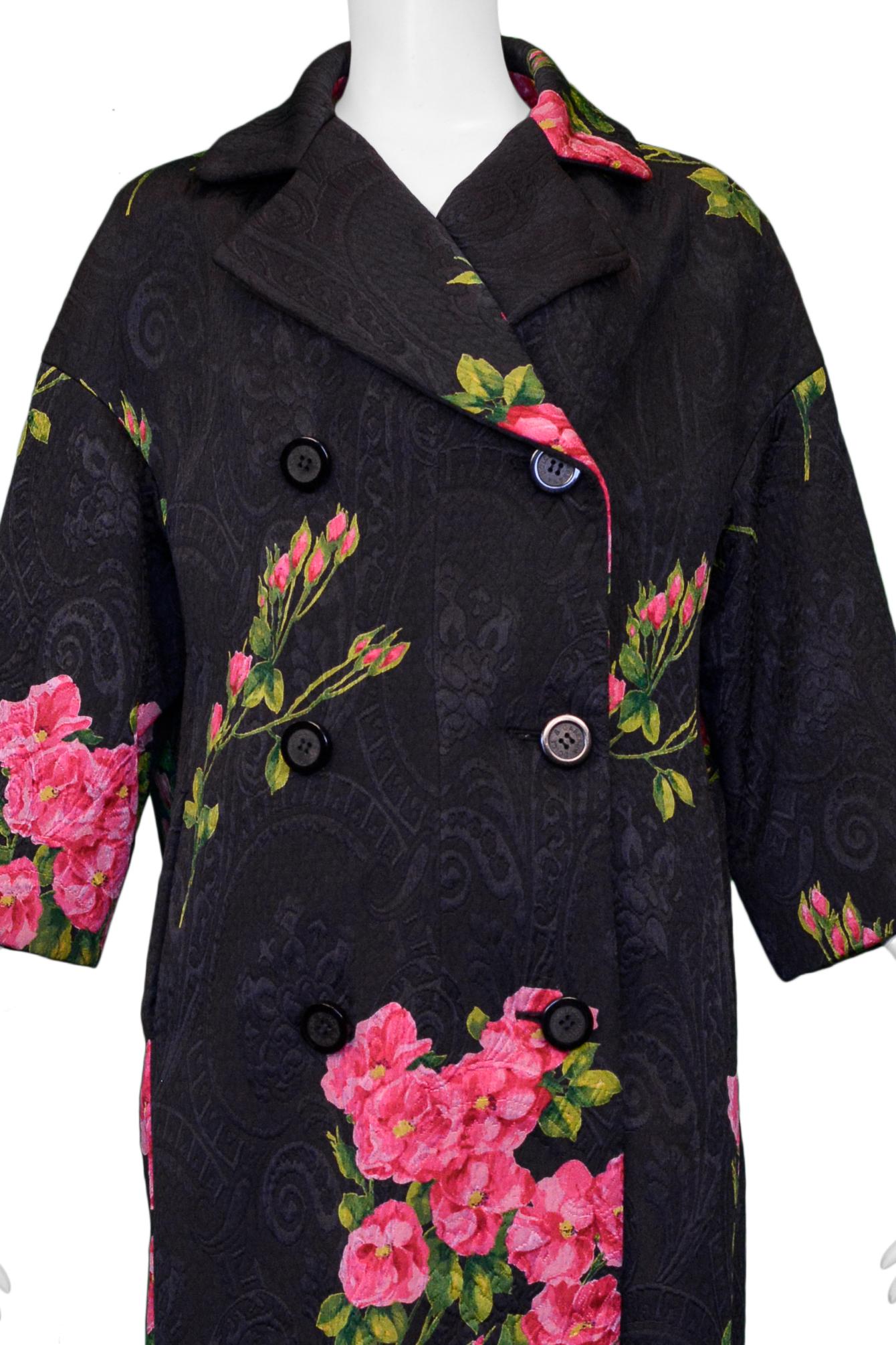 black floral coat