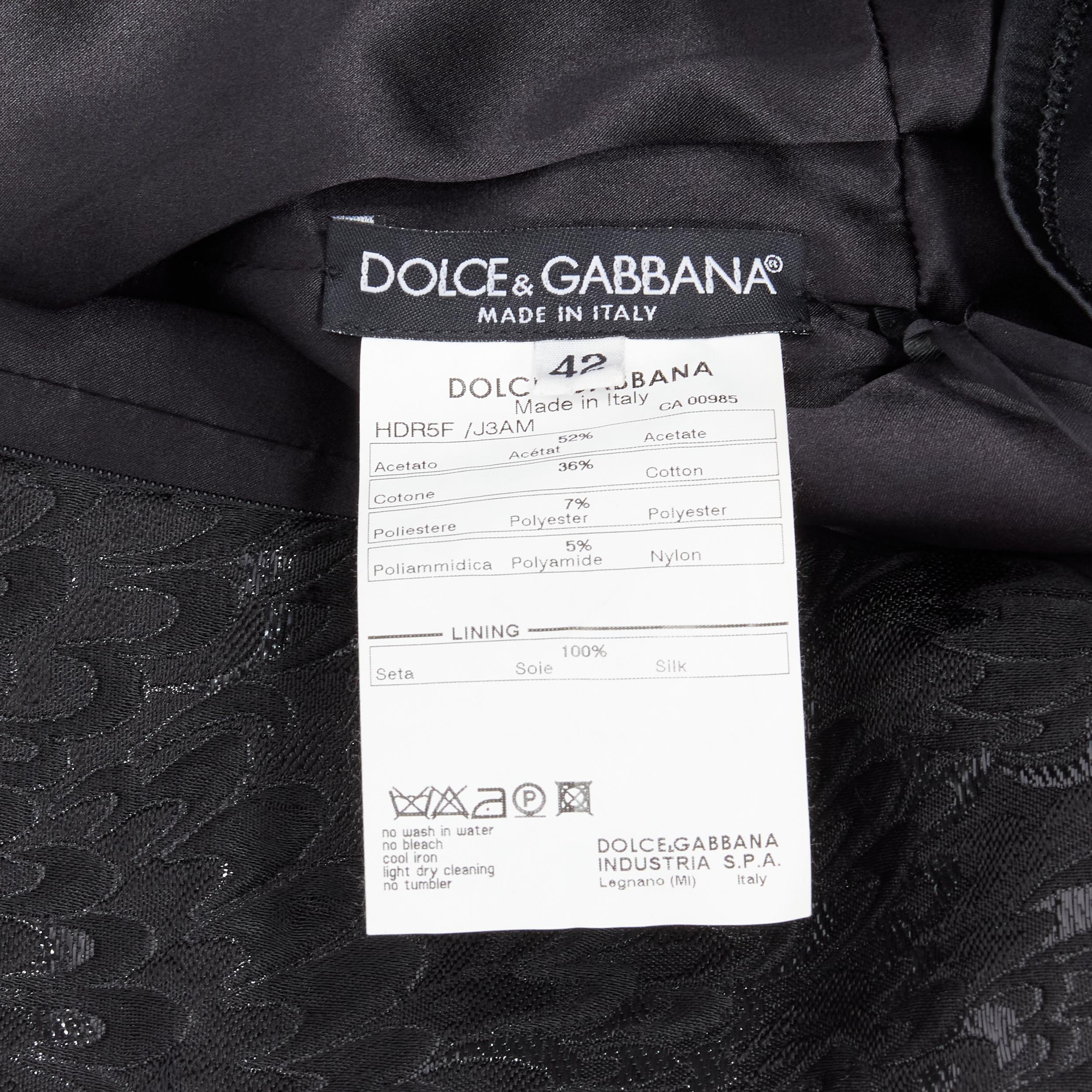 vintage DOLCE GABBANA black lurex brocade lace up corset cocktail dress IT42 M 3