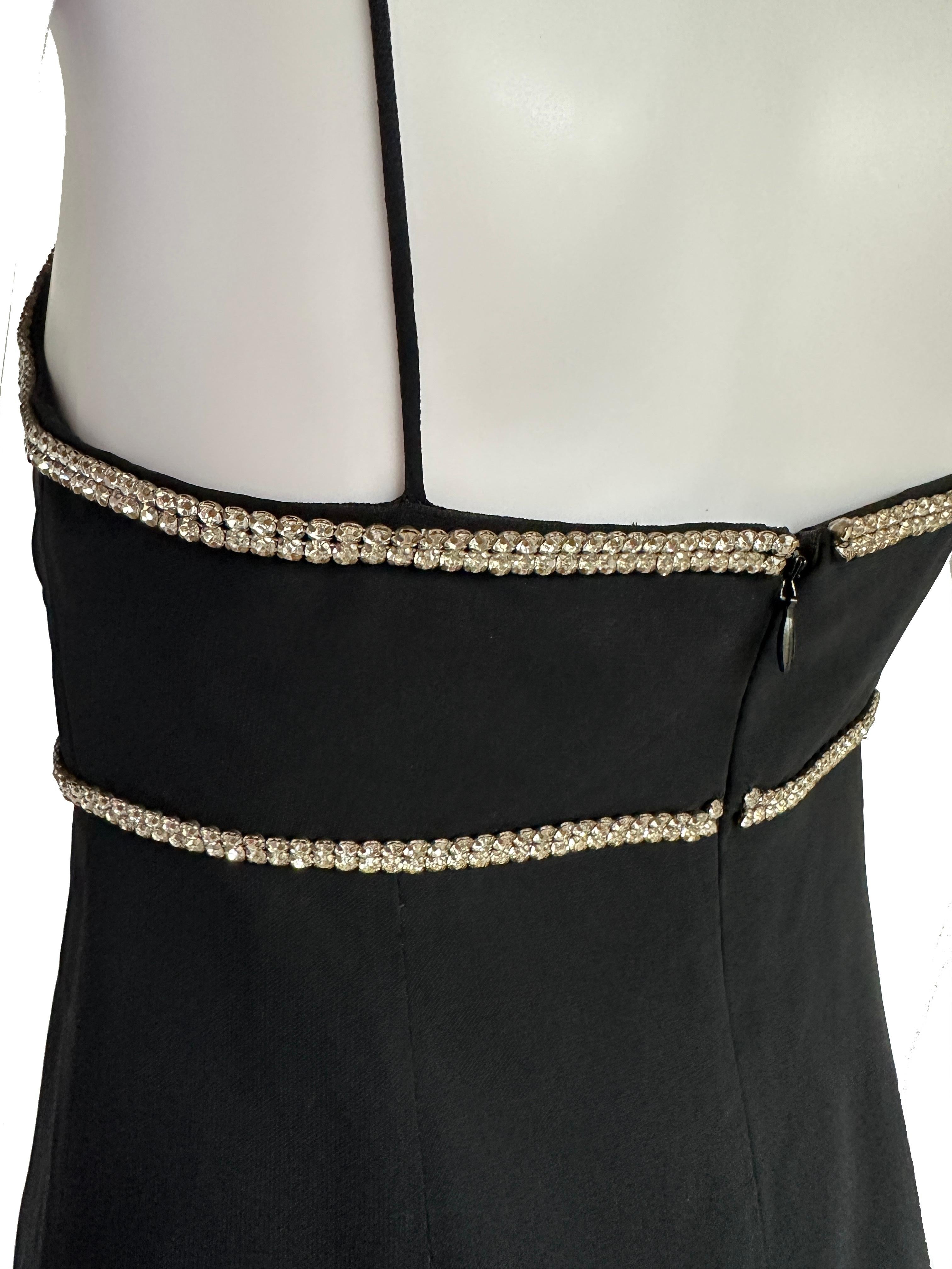 Women's Vintage Dolce & Gabbana black mini dress with crystal trim details S/S1995  For Sale