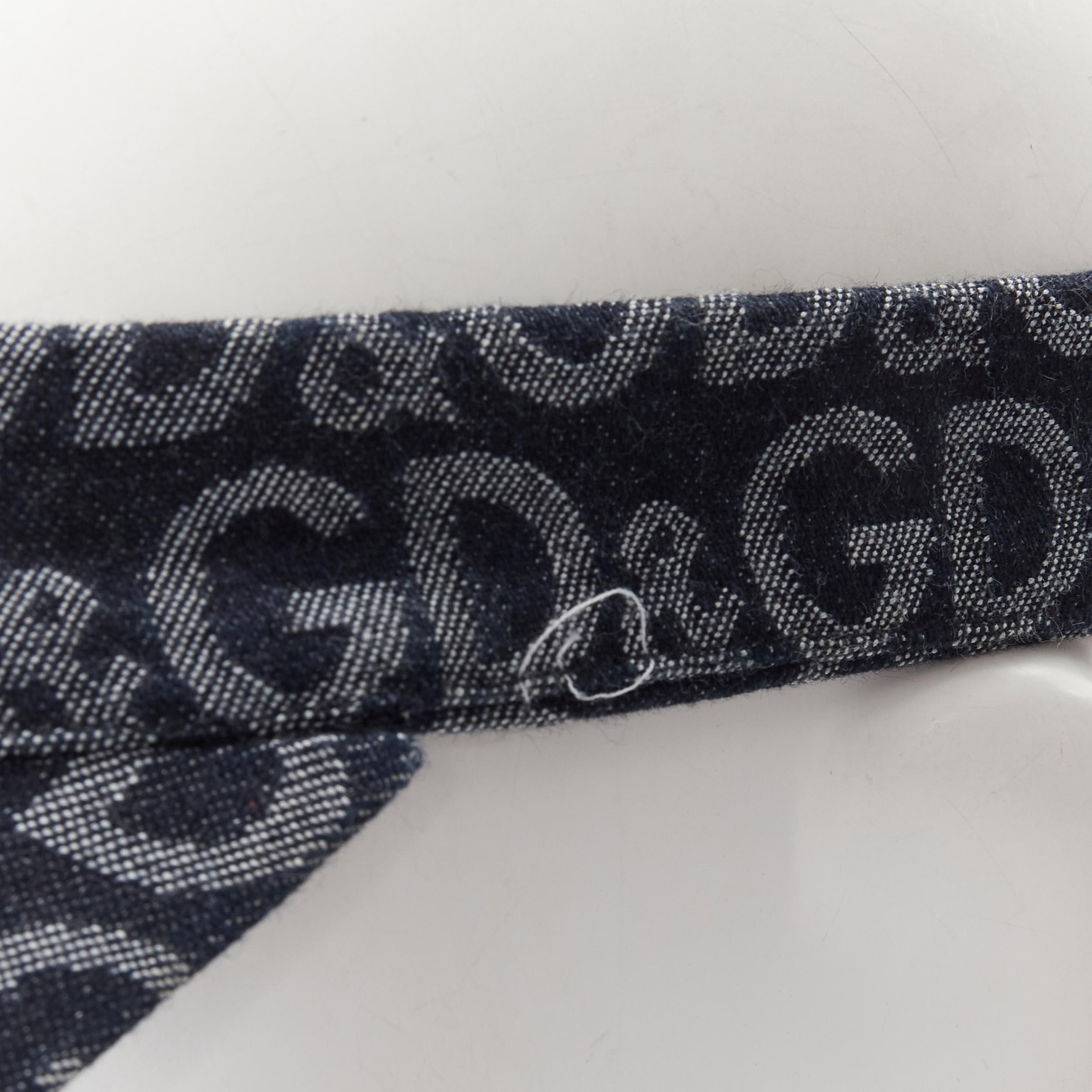 Women's vintage DOLCE GABBANA blue D&G logo denim jacquard gold embroidery visor hat XS For Sale