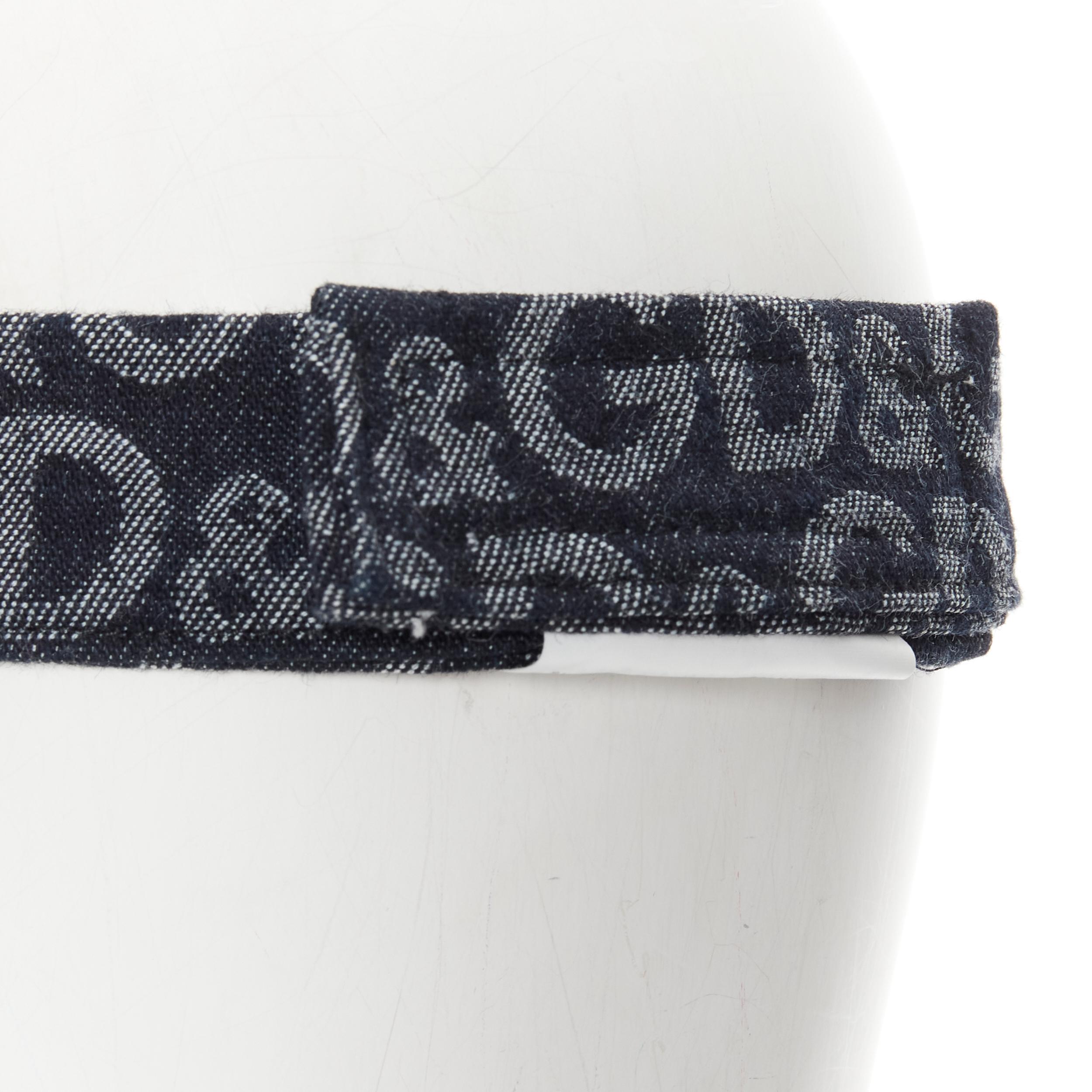 vintage DOLCE GABBANA blue D&G logo denim jacquard gold embroidery visor hat XS For Sale 1