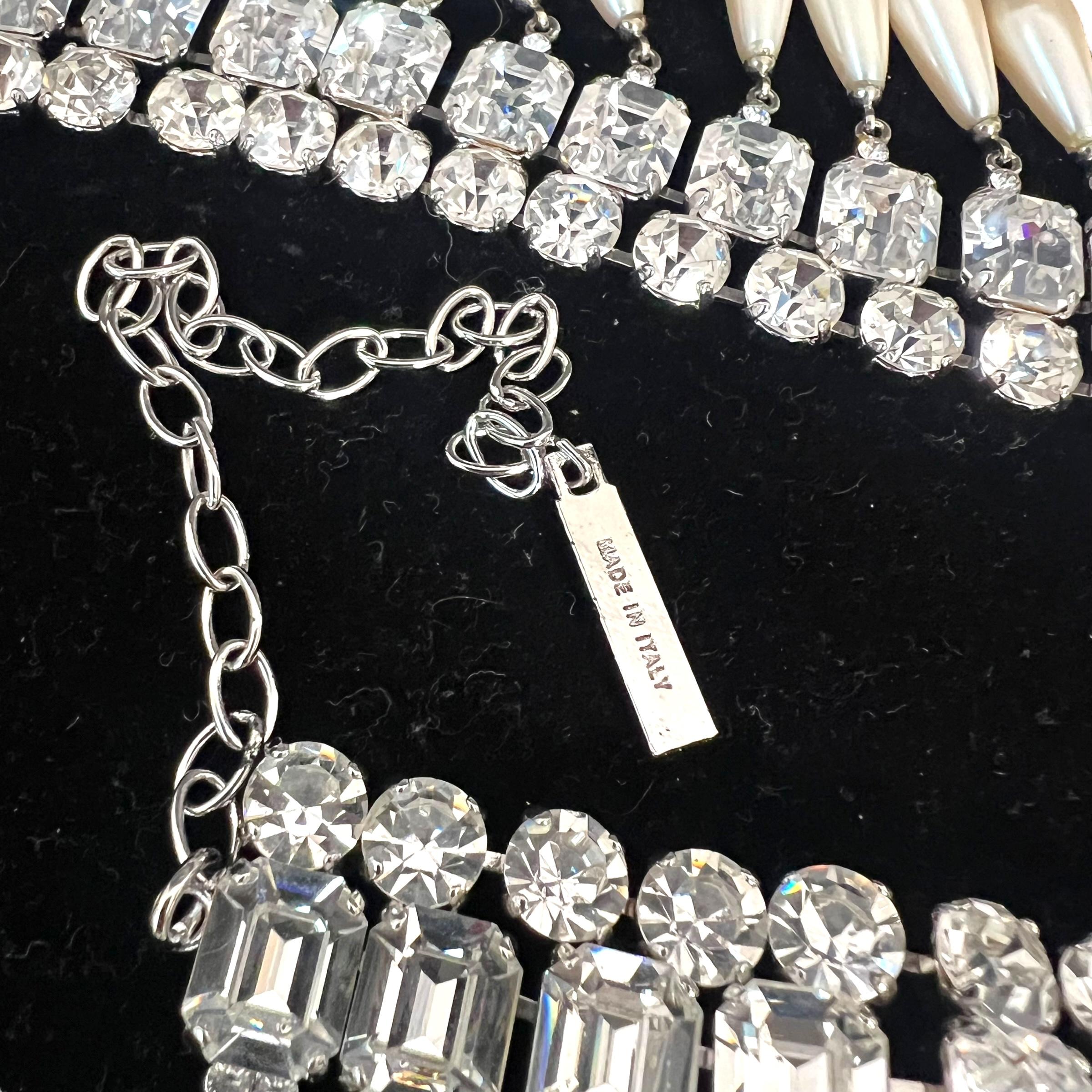 Vintage Dolce & Gabbana crystal pearl chain belt  For Sale 2