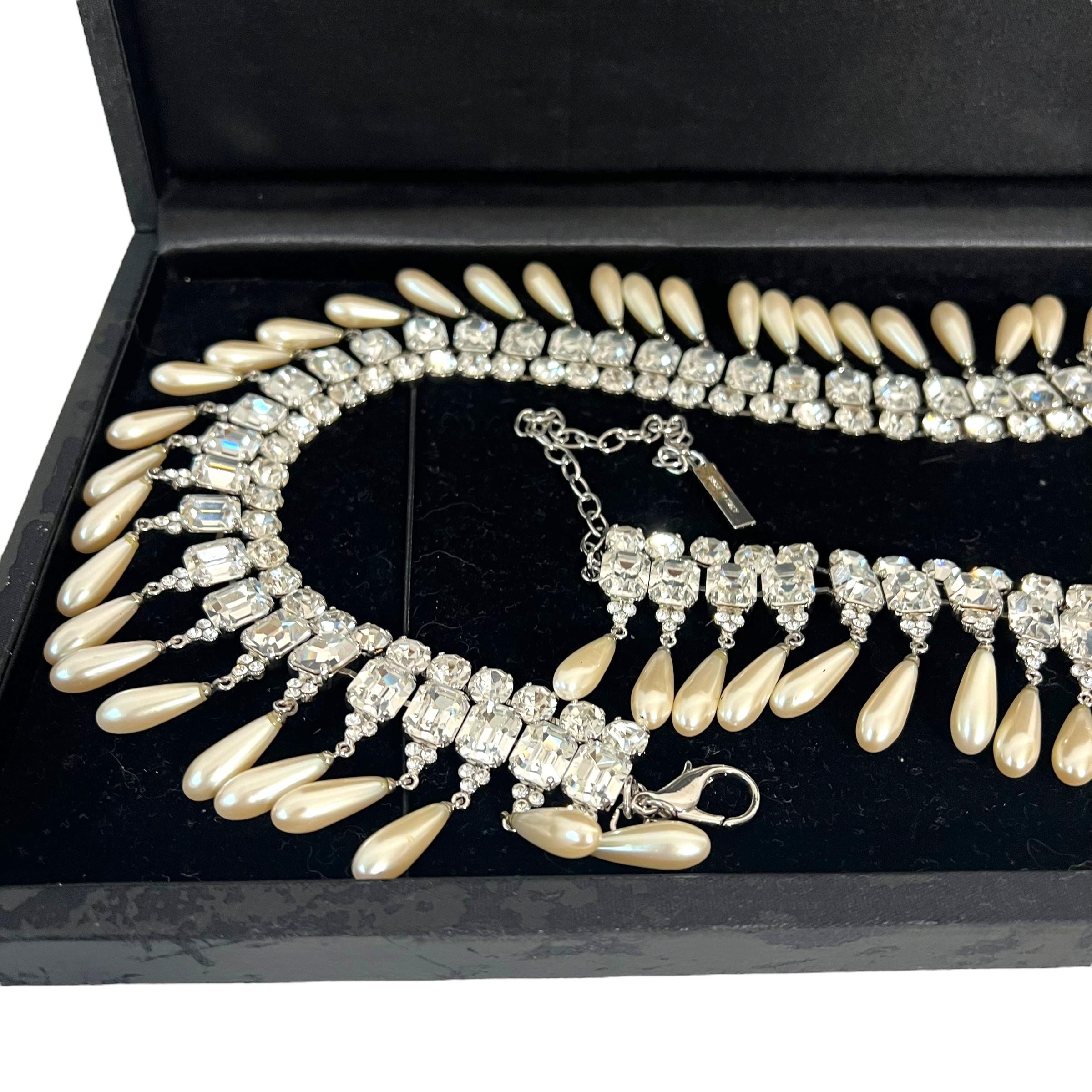Vintage Dolce & Gabbana crystal pearl chain belt  For Sale 5
