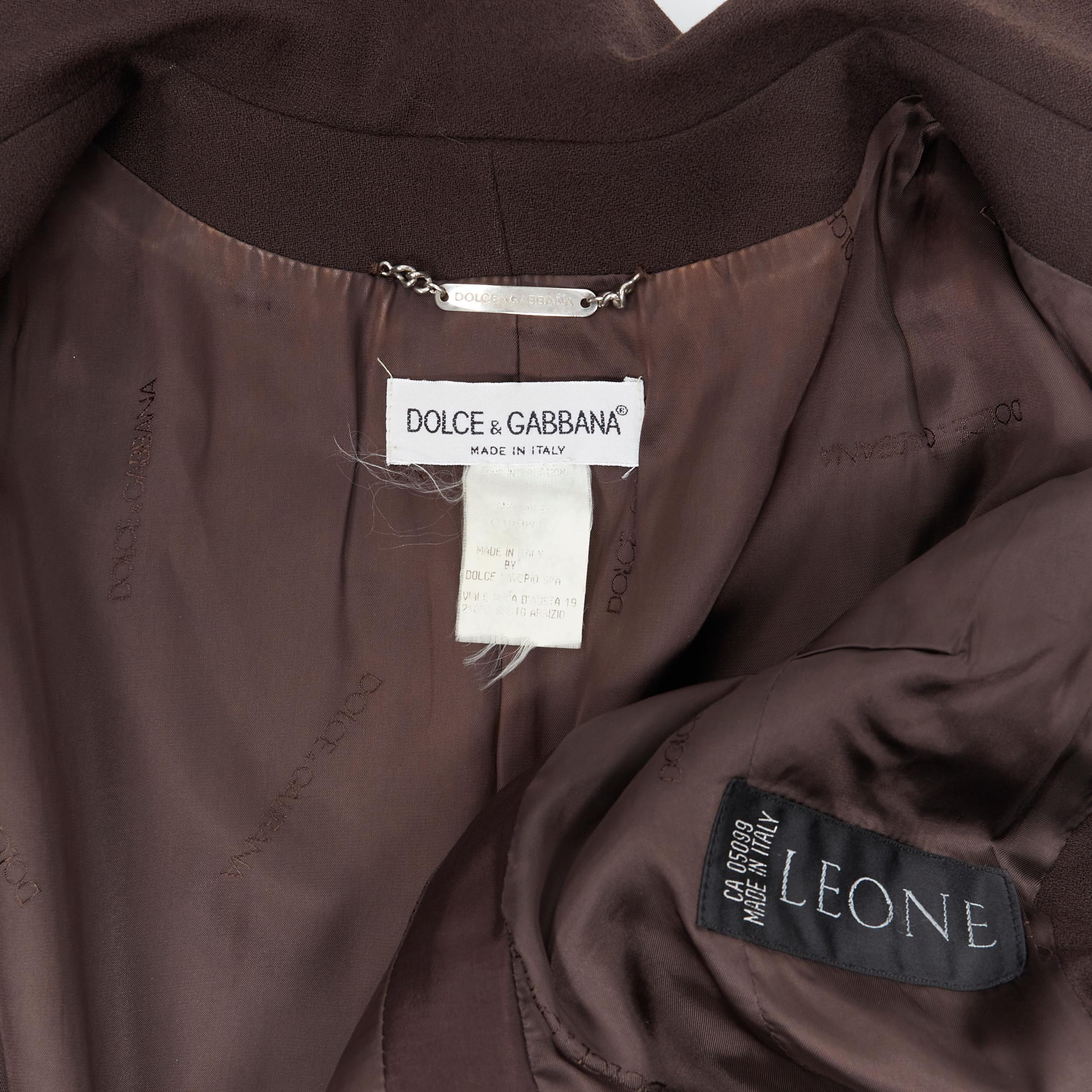 vintage DOLCE GABBANA decorative button velvet crepe jacket skirt set IT42 M For Sale 5