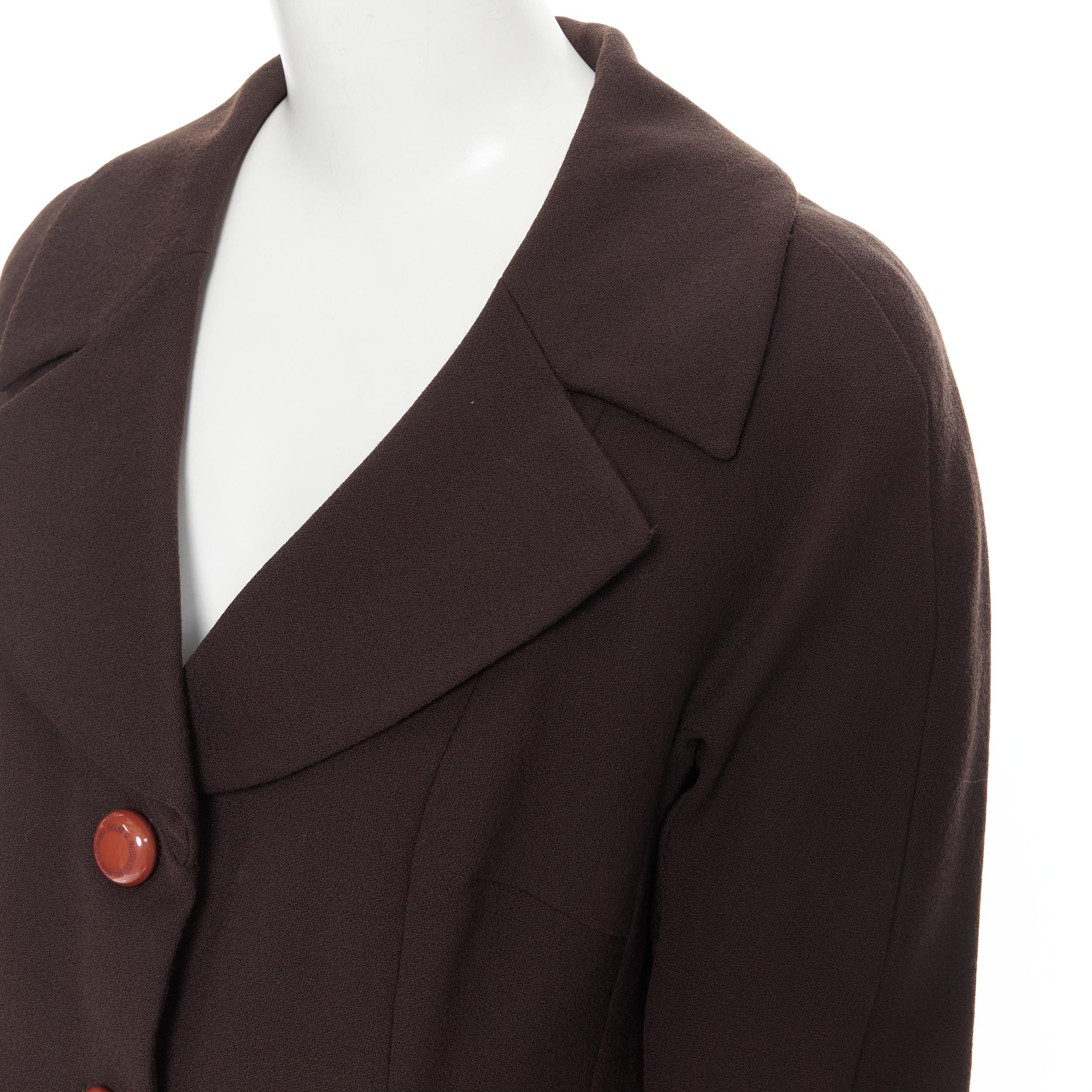 vintage DOLCE GABBANA decorative button velvet crepe jacket skirt set IT42 M For Sale 1