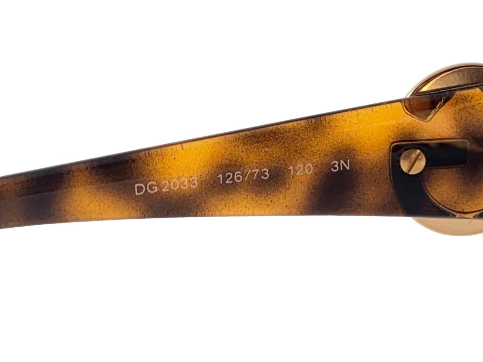 Lunettes de soleil vintage Dolce & Gabbana DG 2033 Oversized Sunglasses 2000's Y2K Neuf - En vente à Baleares, Baleares