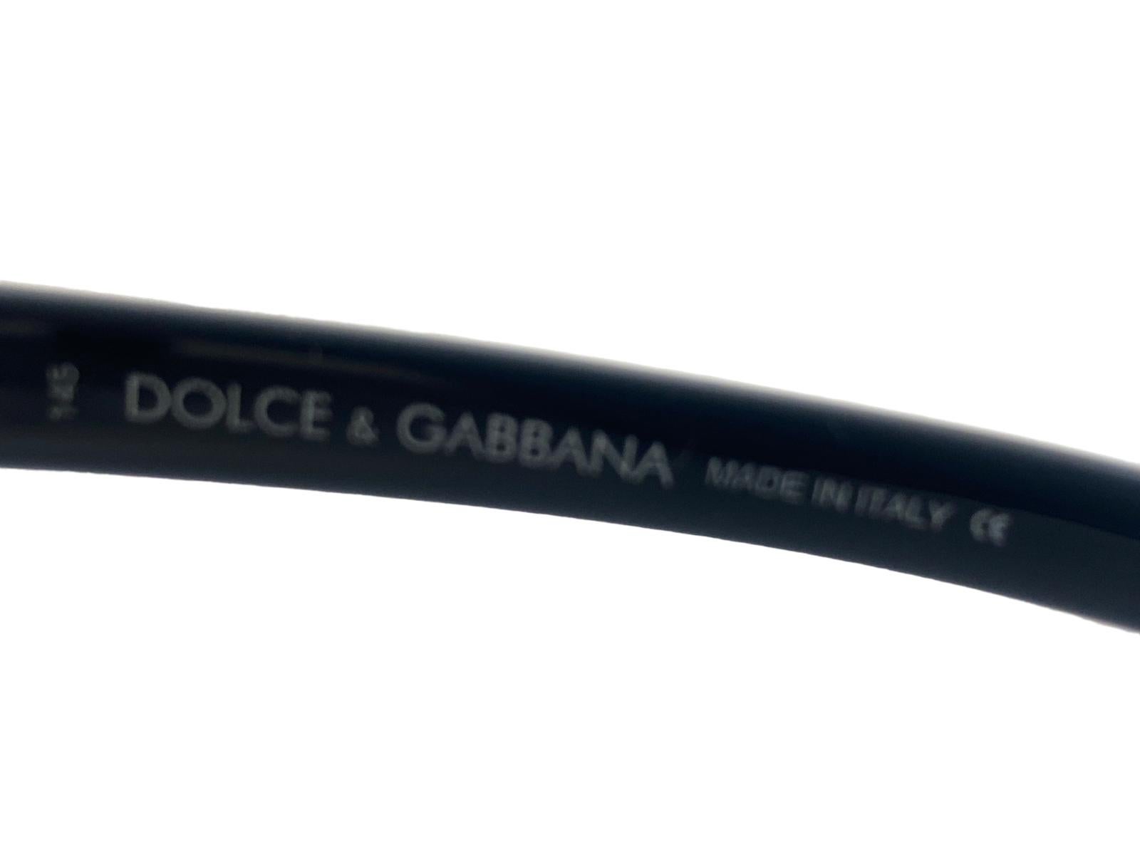 Black Vintage Dolce & Gabbana DG 2076 Sports Half Frame Sunglasses 2000's Y2K For Sale