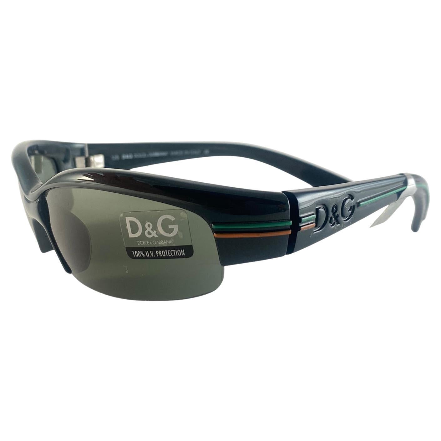 Vintage Dolce & Gabbana DG 2076 Sports Half Frame Sunglasses 2000's Y2K For Sale