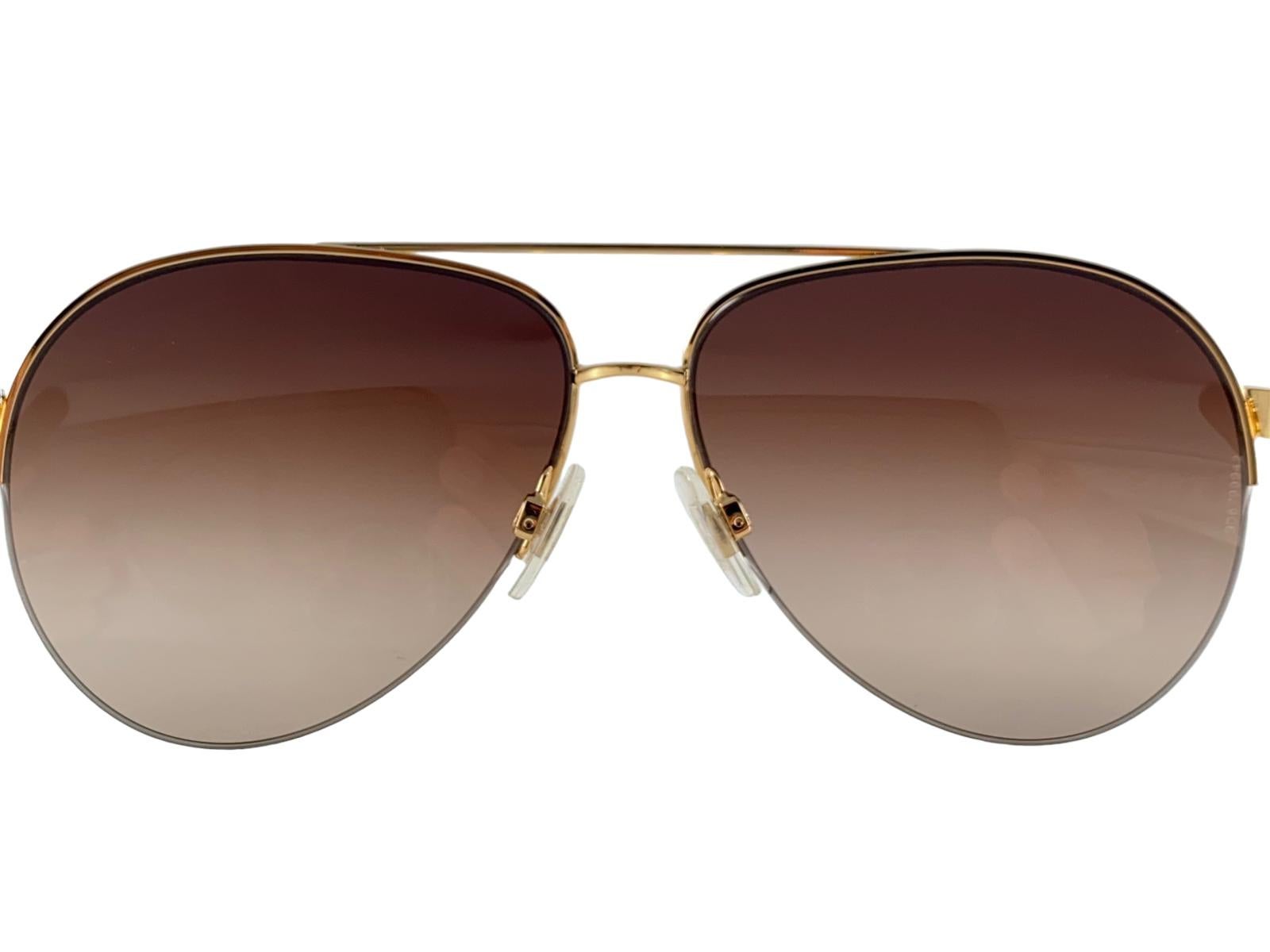 Vintage Dolce & Gabbana DG 2115 Aviator Sunglasses 2000's Y2K For Sale 2