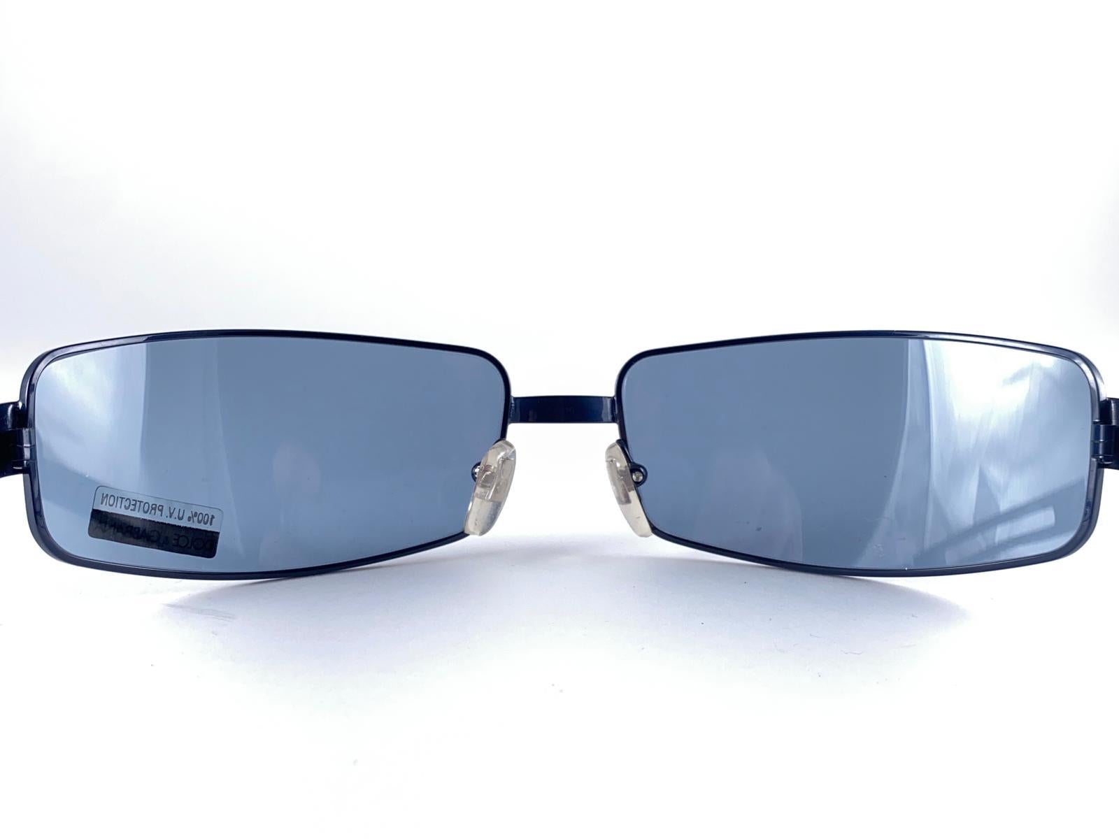 Gray Vintage Dolce & Gabbana DG 3775 Blue Wrap Around  2010 Sunglasses Italy For Sale