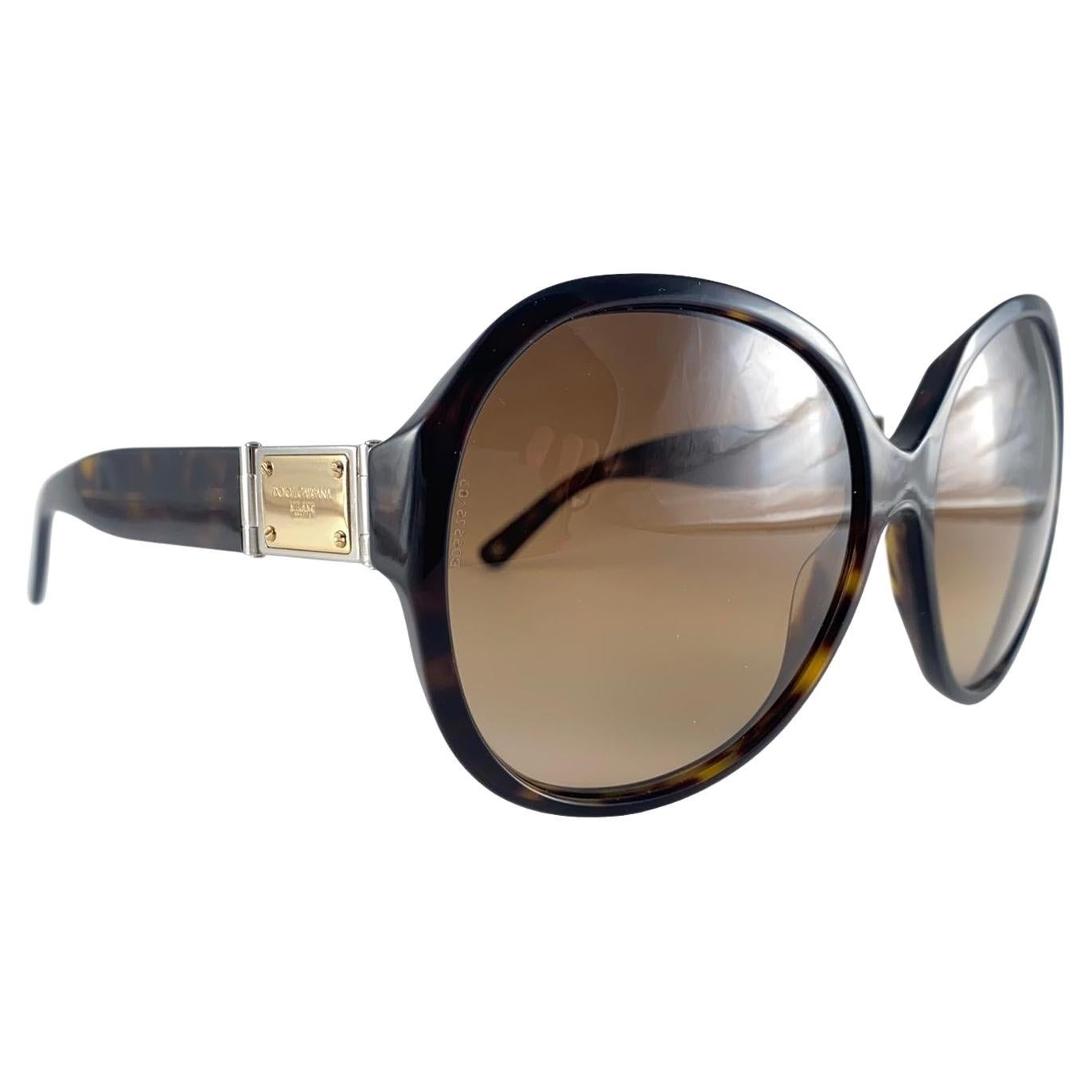 Occhiali da sole vintage Dolce & Gabbana DG 4087 Tortoise Oversize Anni 2000 Y2K