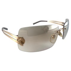 Vintage Dolce & Gabbana DG 4135 Gold Rimless Sunglasses 2000's Y2K