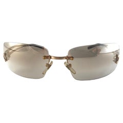 Vintage Dolce & Gabbana DG 4135 Gold Rimless Sunglasses 2000's Y2K