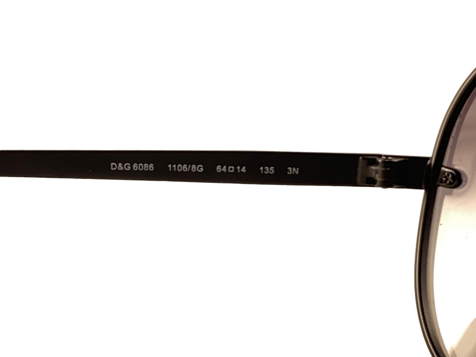 Vintage Dolce & Gabbana DG 6068 Black Aviator Sunglasses 2000's Y2K 3