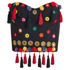 Vintage Dolce & Gabbana F/W 1992 Pasarela Pom Pom Embellished Corset Top