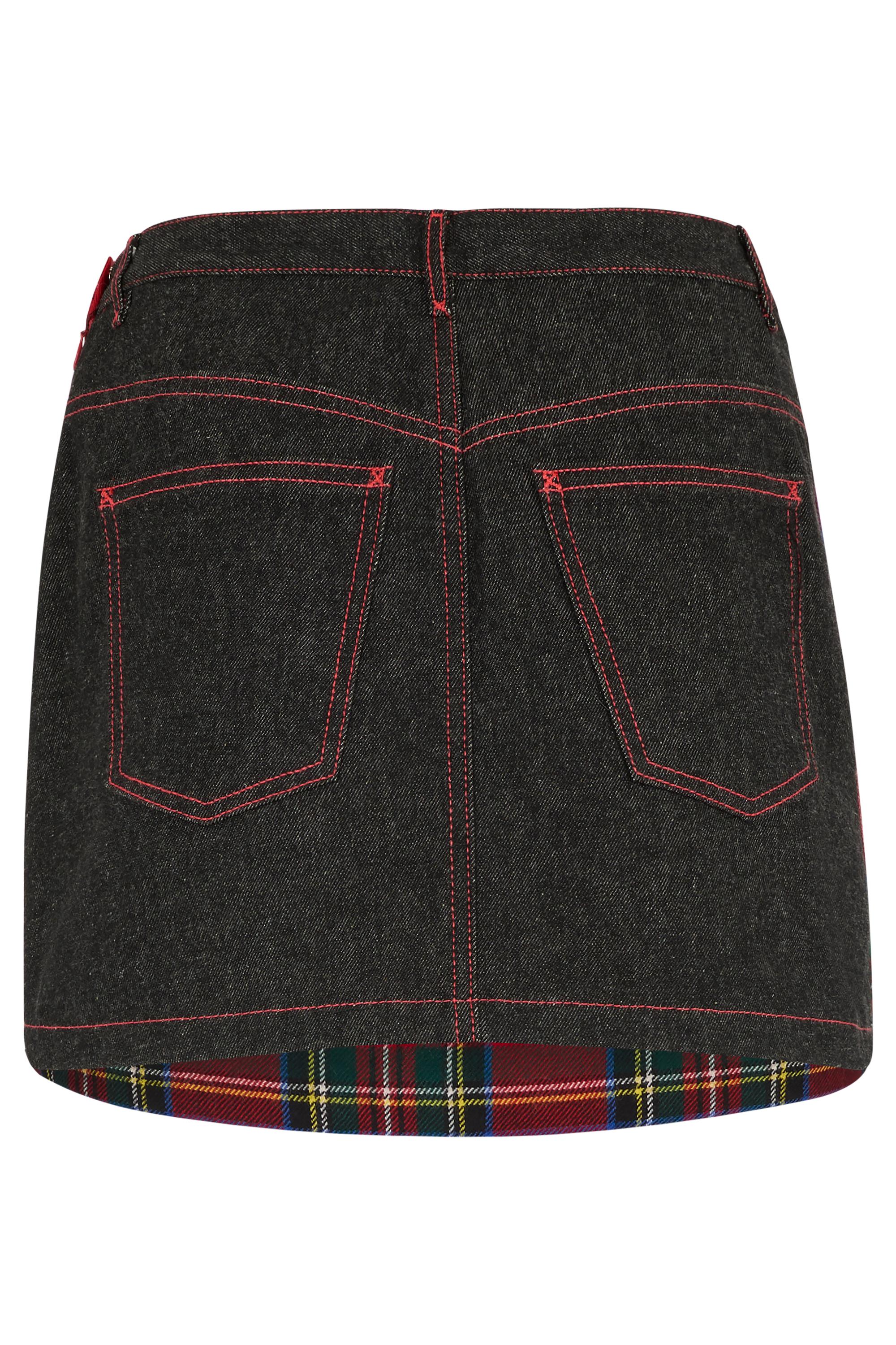 Vintage Dolce & Gabbana F/W 1999 Mini jupe en denim écossais Excellent état - En vente à London, GB