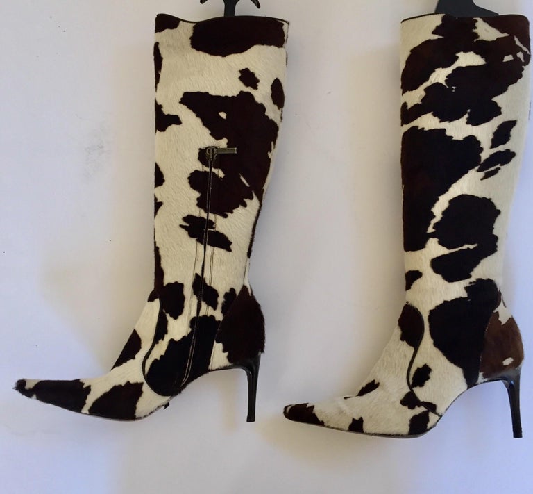 Dolce Gabbana Fitted Boots Animal Print For Sale at 1stDibs