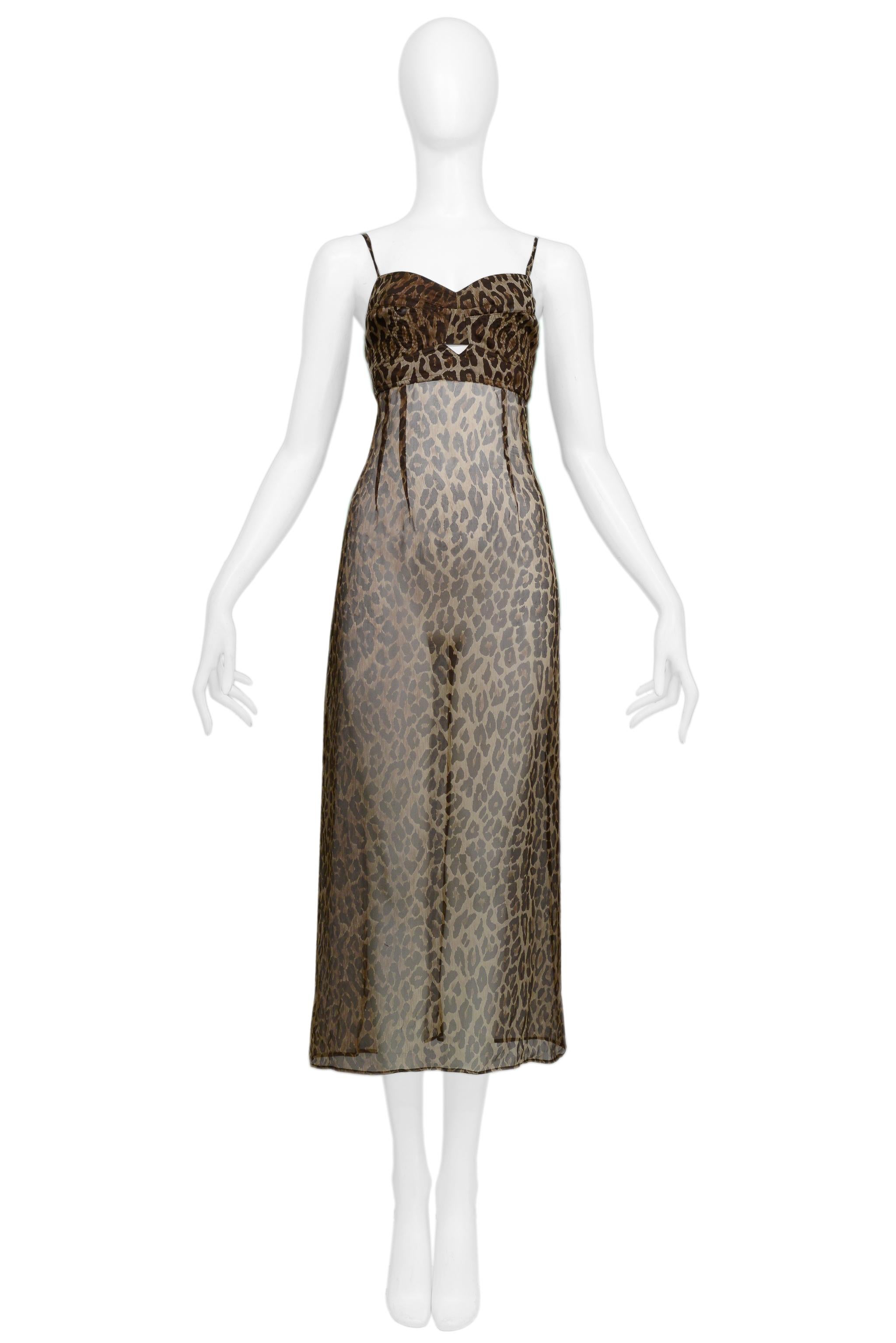 Resurrection Vintage is excited to offer a vintage Dolce & Gabbana leopard print sheer slip dress featuring a bra bodice, keyhole detail, skinny straps, long easy body, and center back zipper.

Dolce & Gabbana
Size Small / Unmarked
Measurements Bust