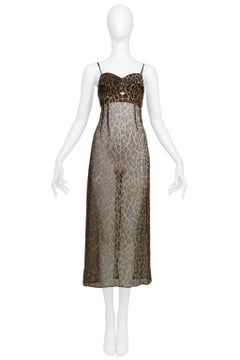 Vintage Dolce & Gabbana Iconic Leopard Slip Dress 1997