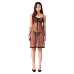 Robe-culotte vintage Dolce & Gabbana en maille imprimée léopard
