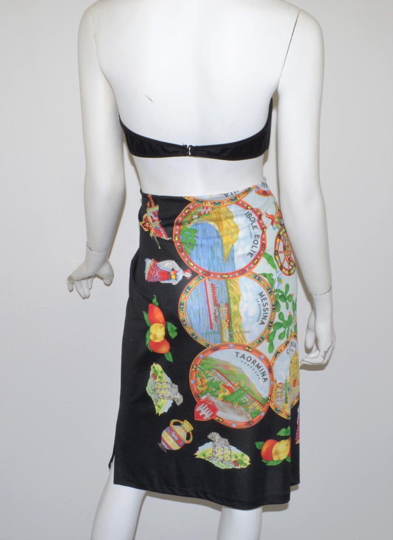 Vintage Dolce and Gabbana Mare Bandaeu Bikini Top and Skirt Cover Up ...
