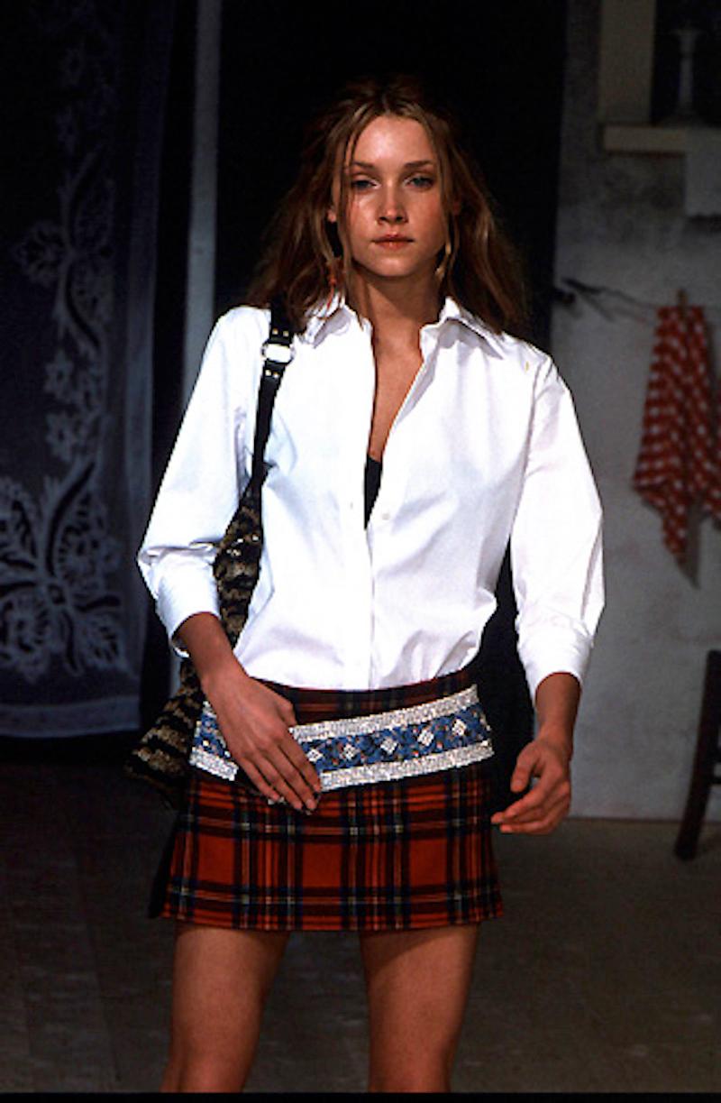 This vintage Dolce and Gabbana plaid miniskirt has been seen on the runway in the 1999 F/W collection. Made from premium materials and in the best of conditions. The size is Italian 38 and corresponds to international XS. The skirt has back pockets