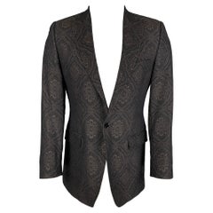 Vintage DOLCE 
GABBANA Size 38 R Jacquard Wool / Silk Peak Lapel Sport Coat