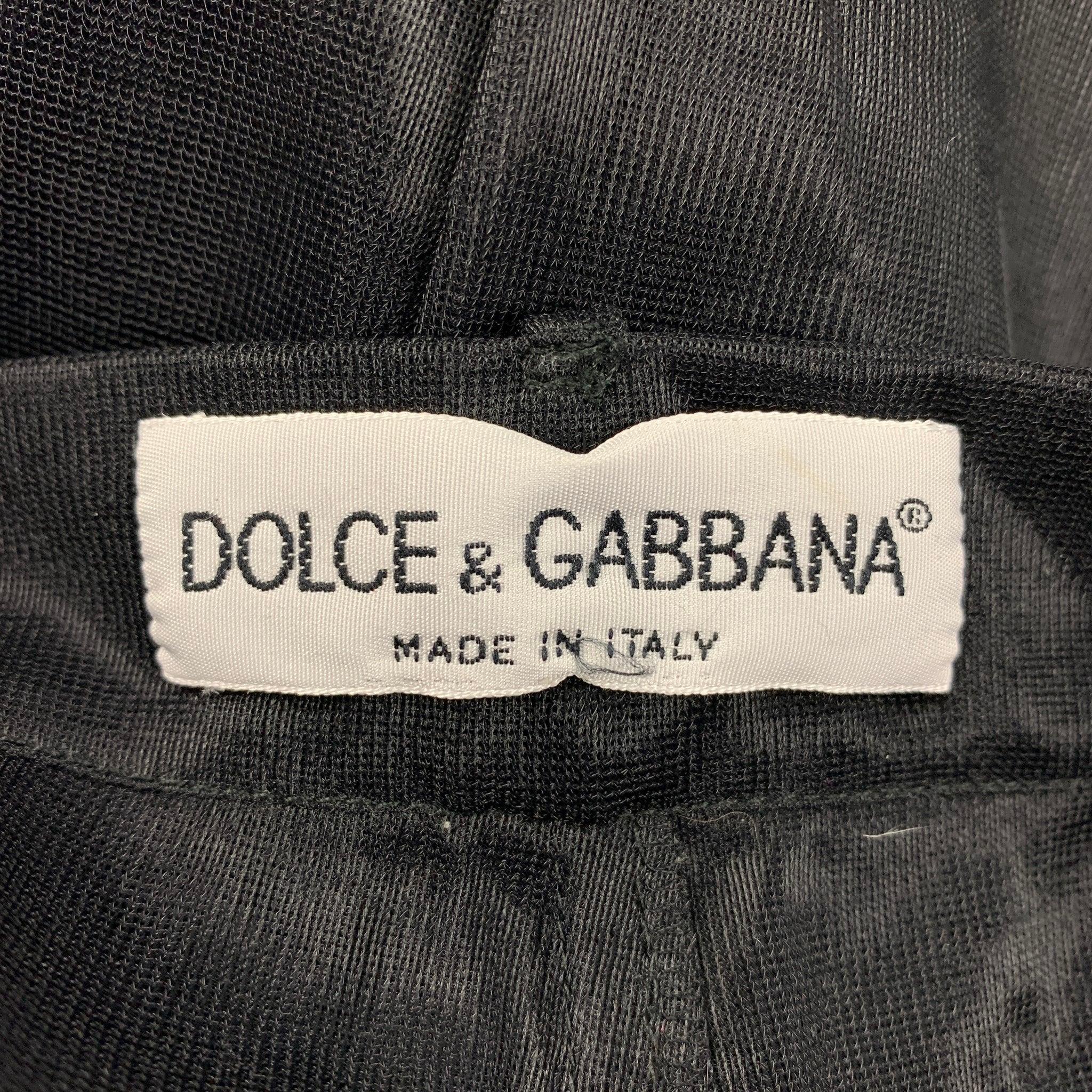 DOLCE & GABBANA - Costume vintage noir à revers croisé en polyamide, taille 42 en vente 5