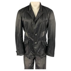 Vintage DOLCE & GABBANA Size 42 Black See-Through Polyamide Peak Lapel Suit
