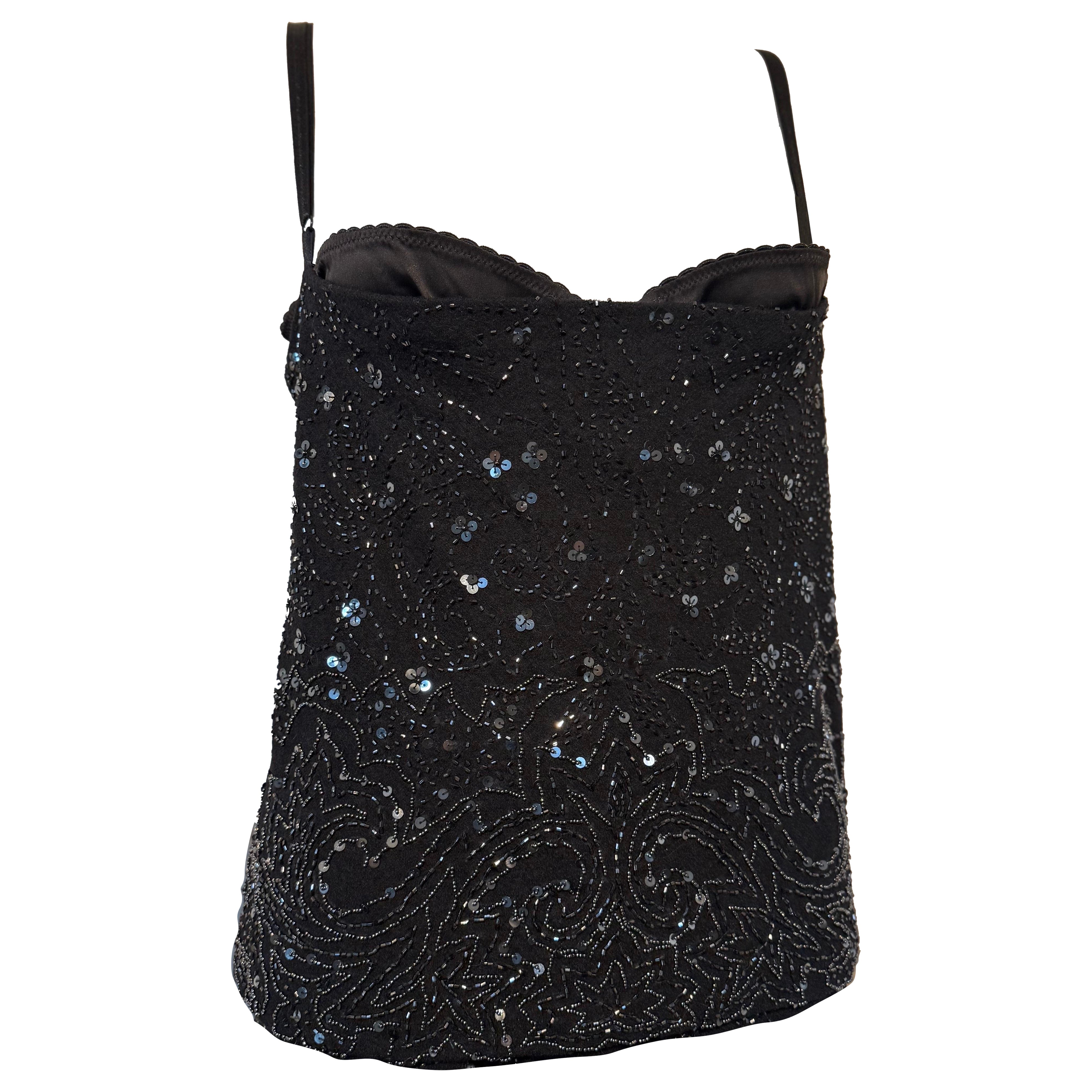 Vintage Dolce & Gabbana SS 2000 Beaded & Sequined Bustier Top