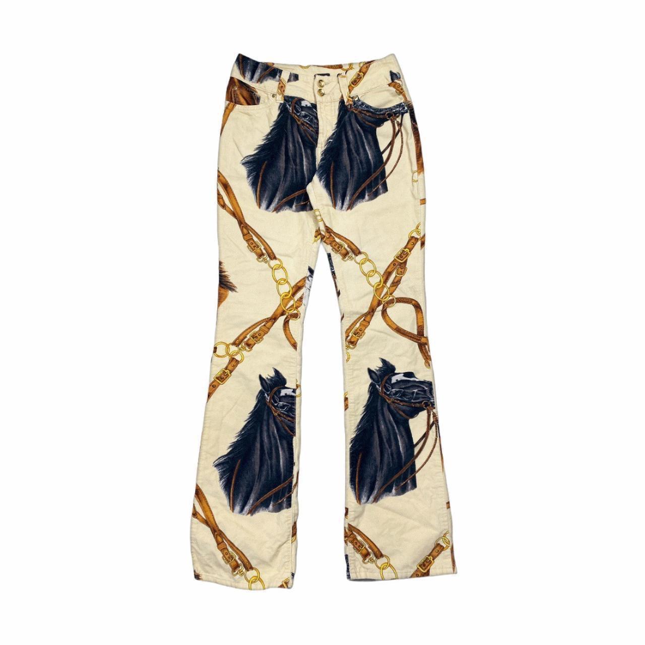 Vintage Dolce & Gabbana Trousers  Equestrian Horse Print Design In Good Condition For Sale In London, GB