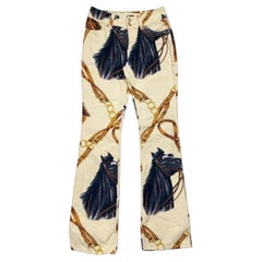 Vintage Dolce & Gabbana Trousers  Equestrian Horse Print Design