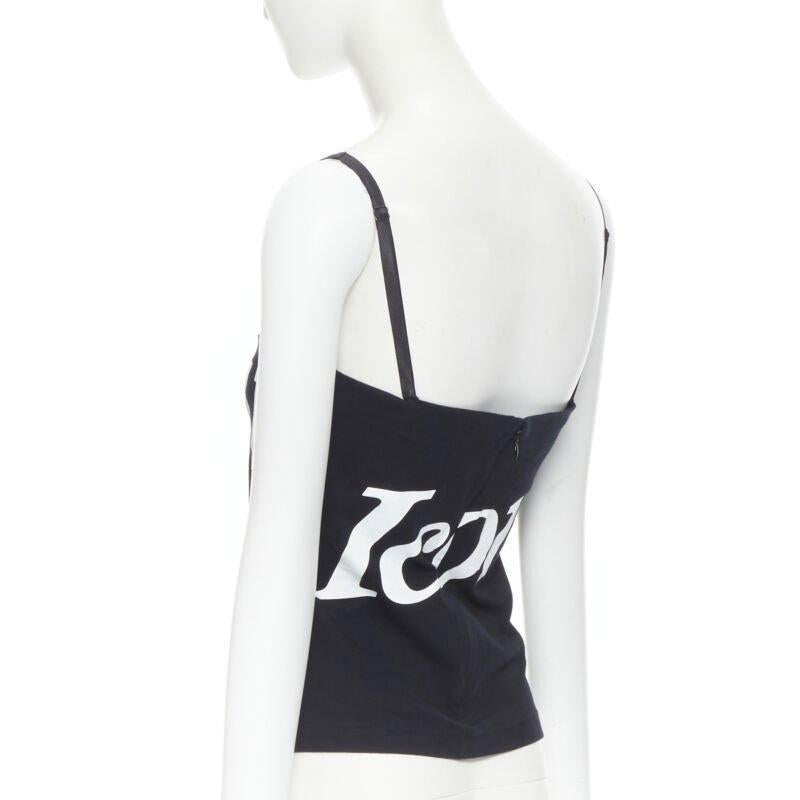 vintage DOLCE GABBANA University Icon black white lace bra tank top IT40 S In Excellent Condition In Hong Kong, NT