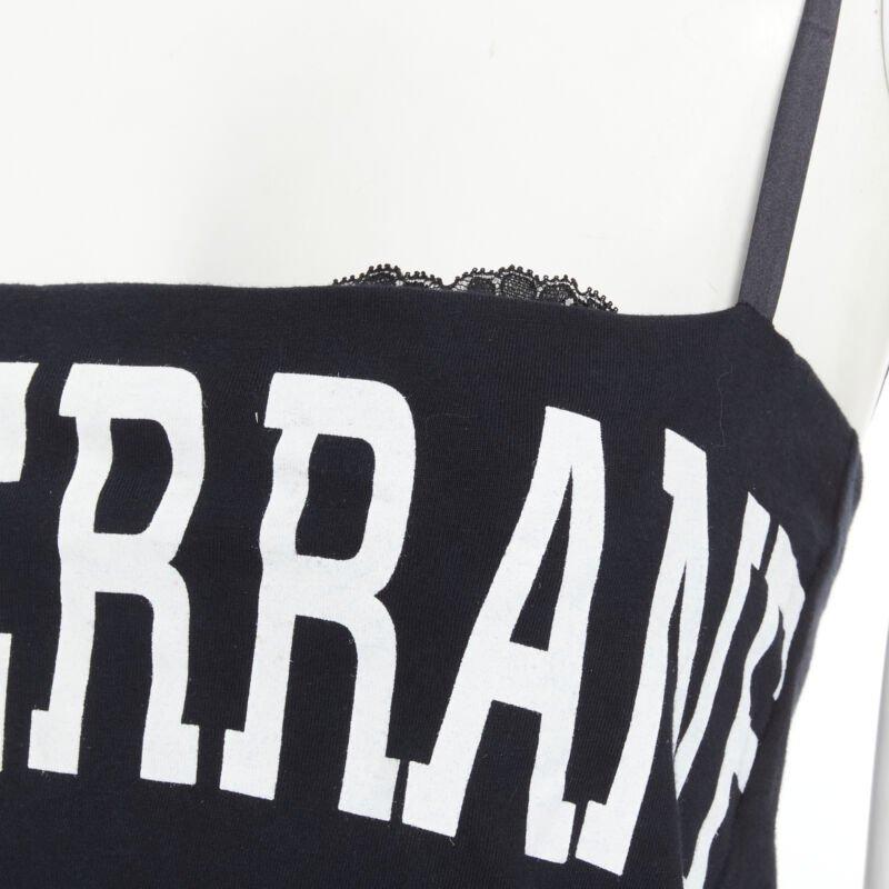 vintage DOLCE GABBANA University Icon black white lace bra tank top IT40 S 1