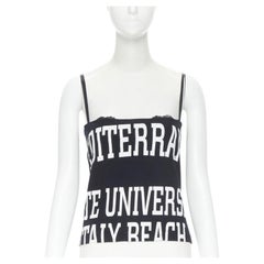 vintage DOLCE GABBANA University Icon black white lace bra tank top IT40 S