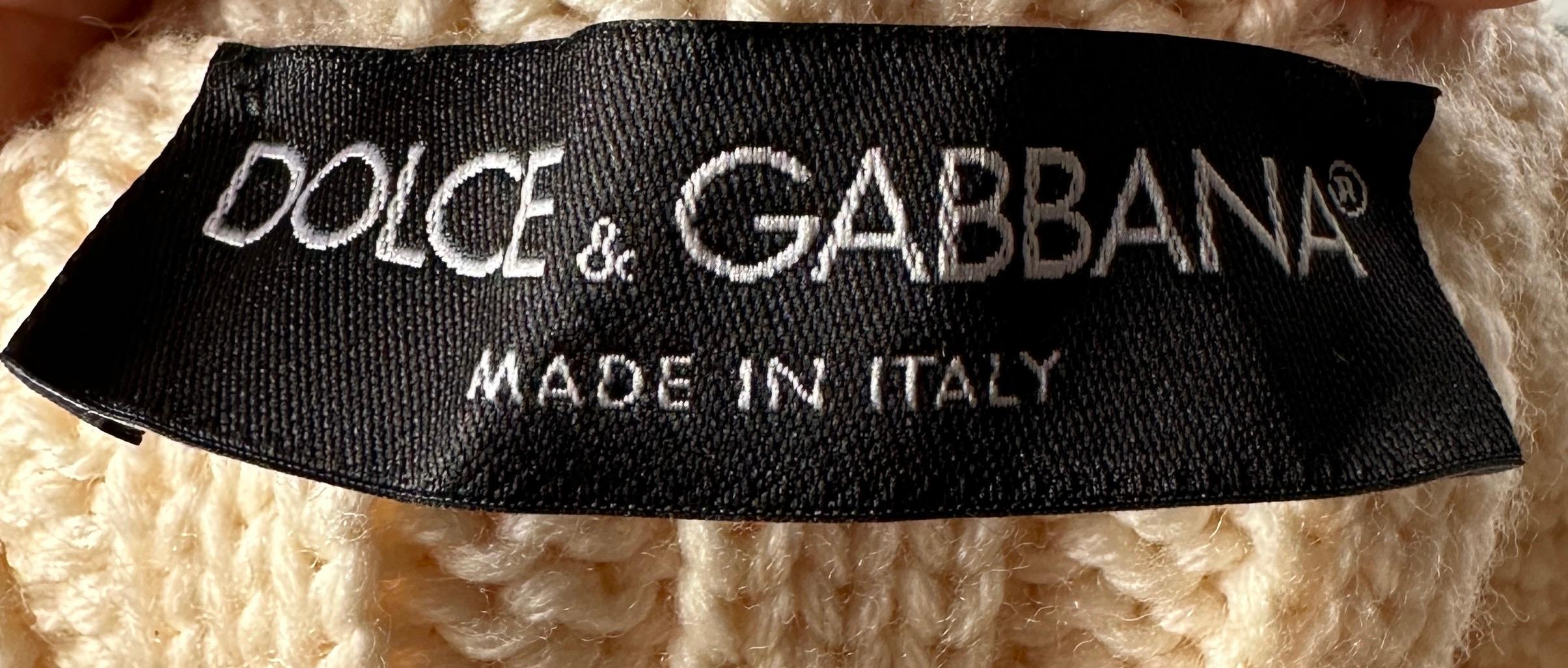 Haut de défilé vintage Dolce & Gabbana à gilet tricoté en laine  F/H 2002  en vente 2
