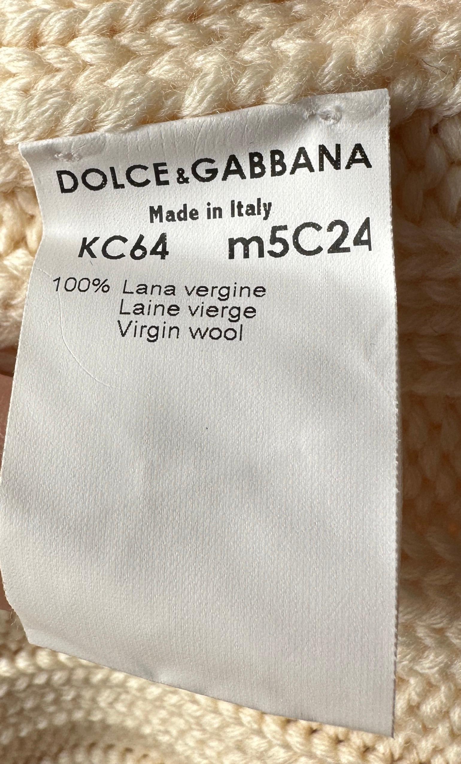Haut de défilé vintage Dolce & Gabbana à gilet tricoté en laine  F/H 2002  en vente 3