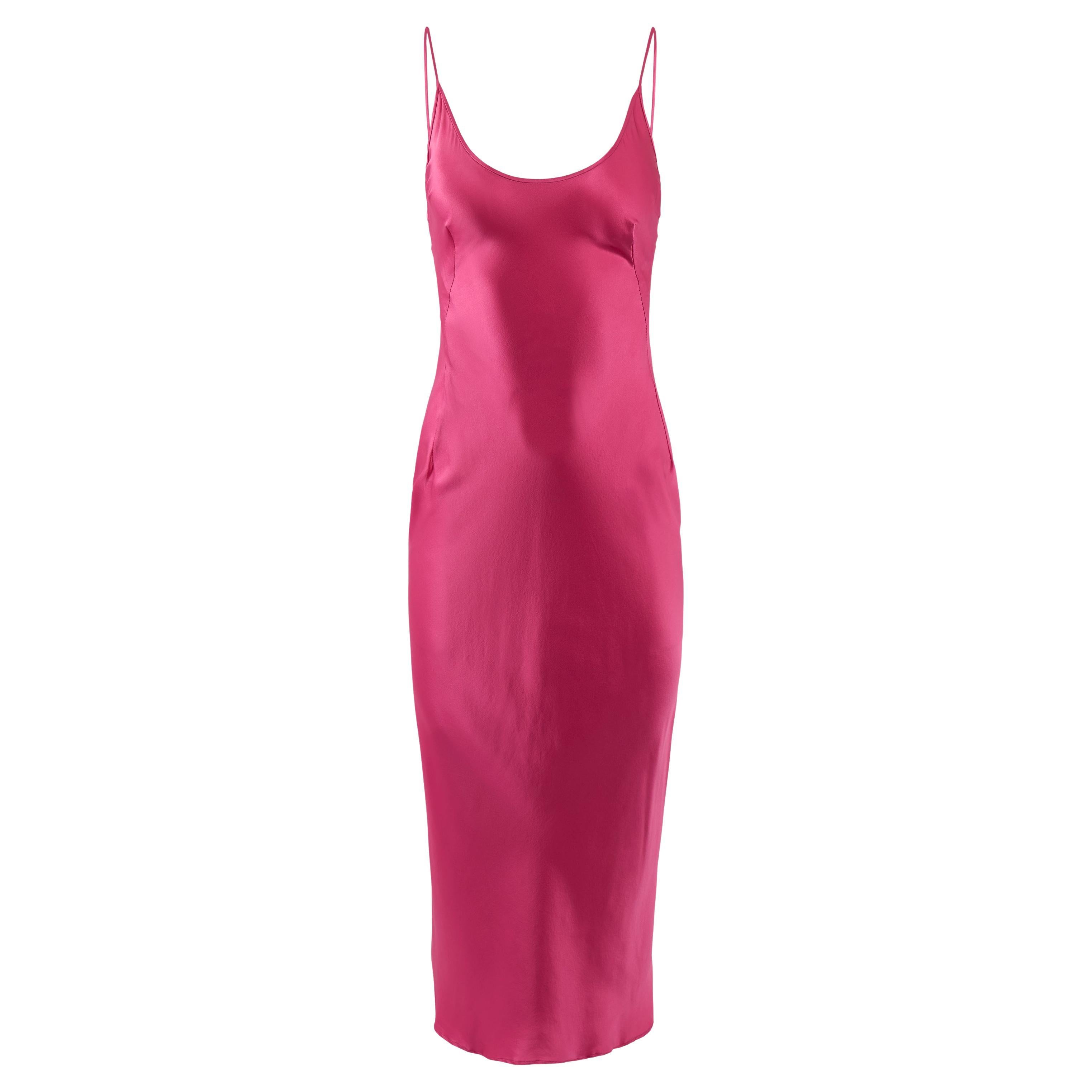 Vintage Dolce & Gabbana 1990's Robe en soie rose