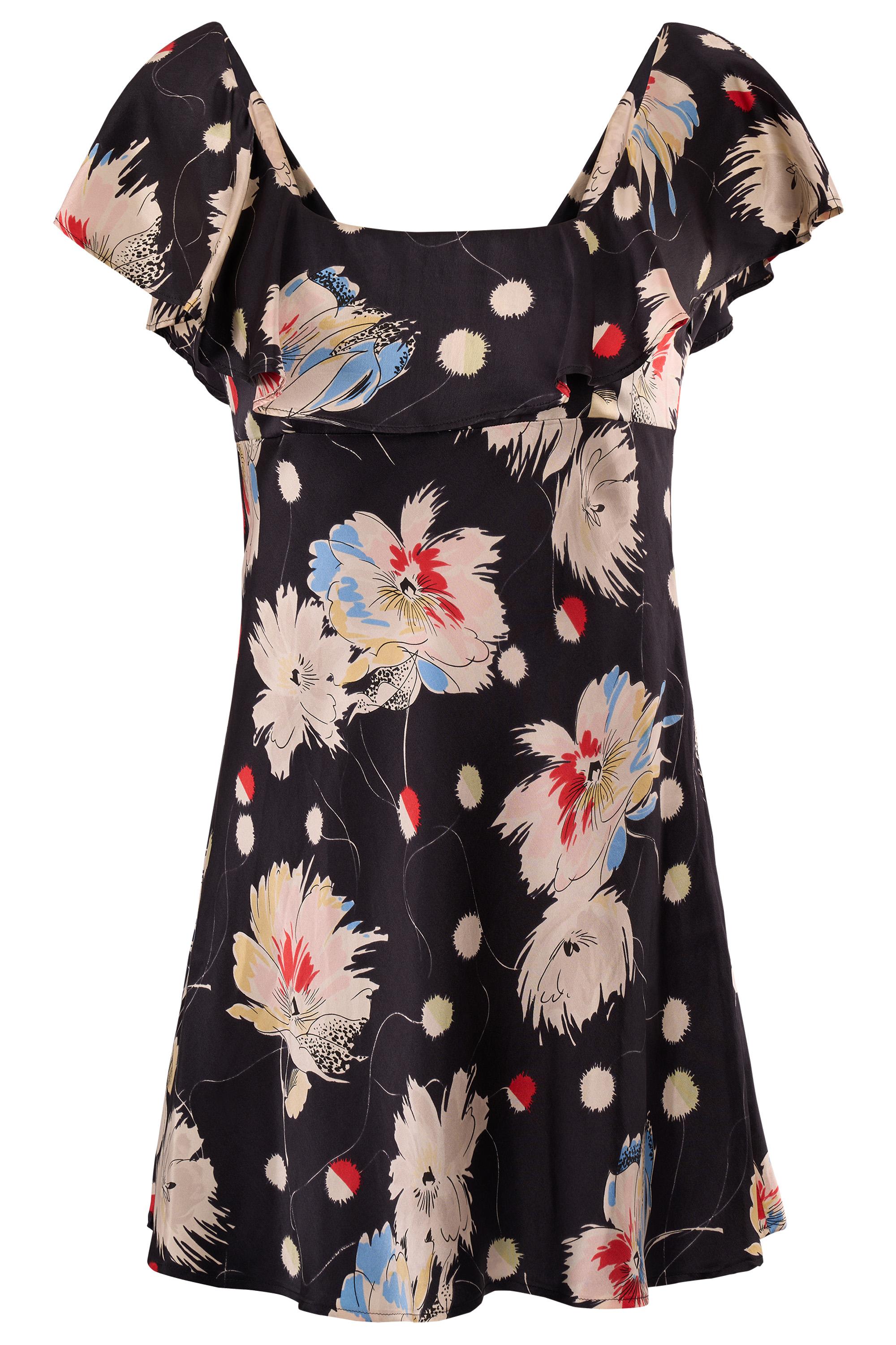 Vintage Dolce&Gabbana 1995 Runway Silk Floral Dress In Excellent Condition For Sale In London, GB