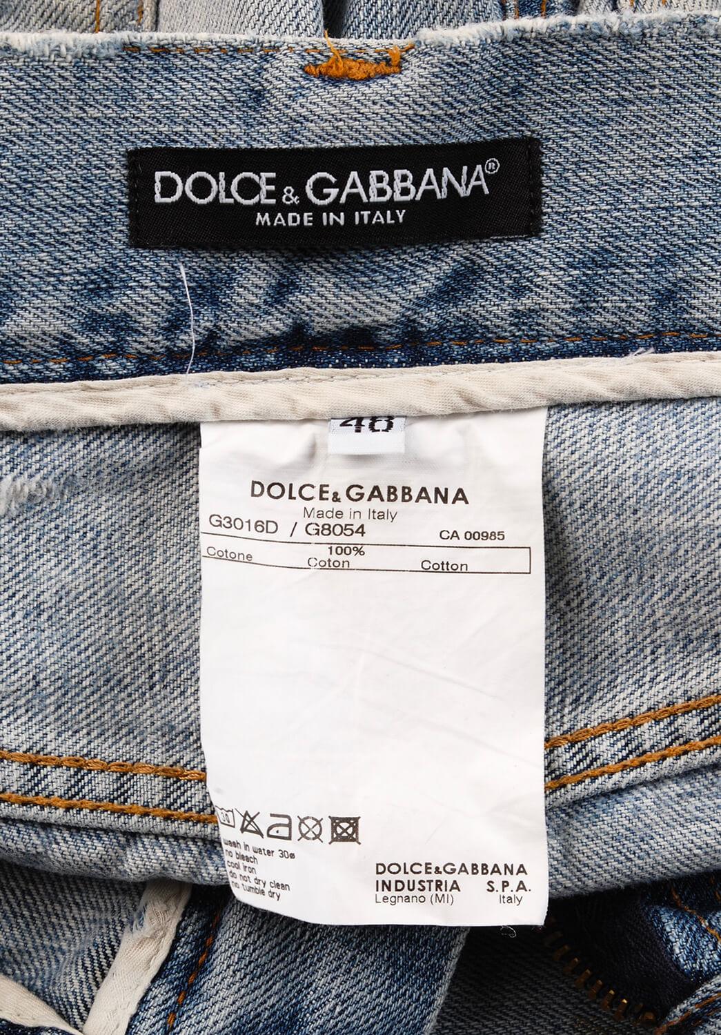 Vintage Dolce&Gabbana Mainline Distressed Paint Splash Denim Men Jeans Size ITA4 In Excellent Condition For Sale In Kaunas, LT