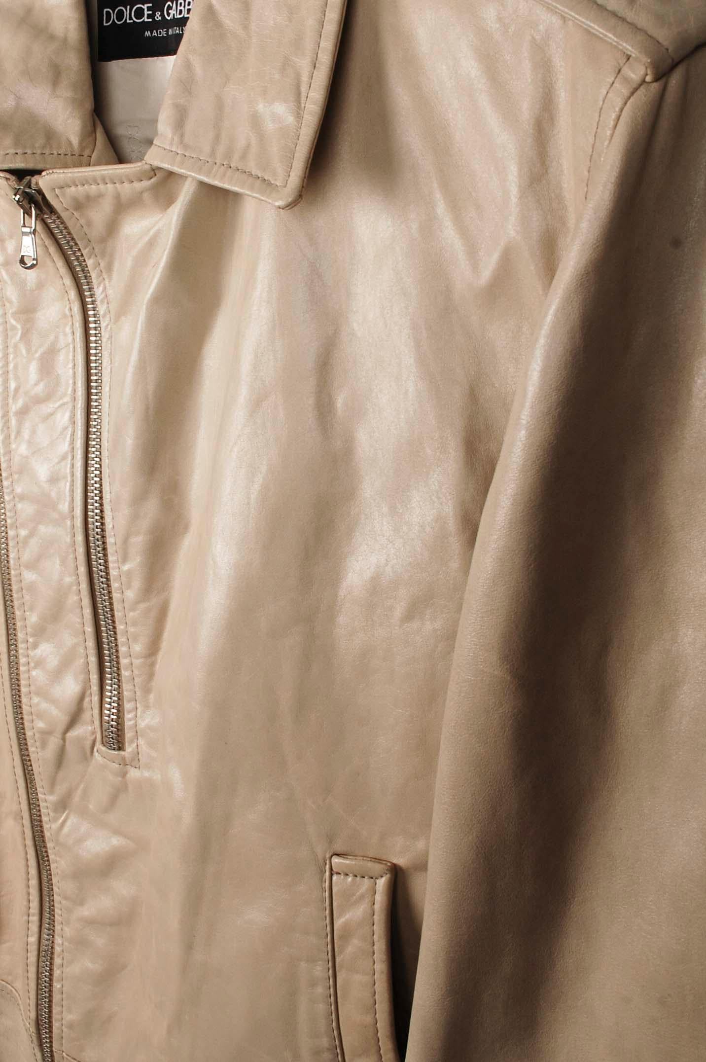 mens cream leather jacket