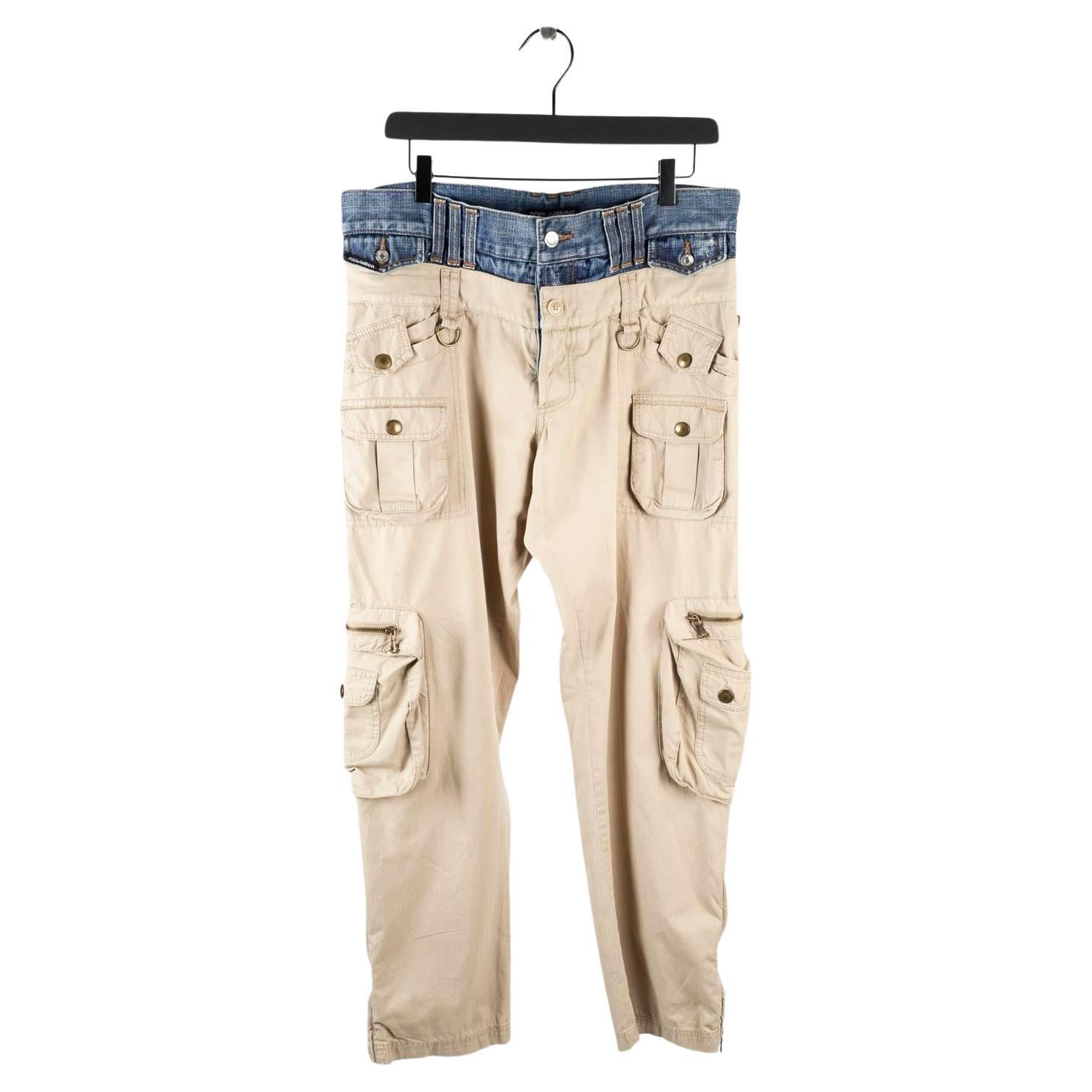 Vintage Dolce&Gabbana Men Cargo Pants Trousers Main Line Size ITA46 (Medium) For Sale