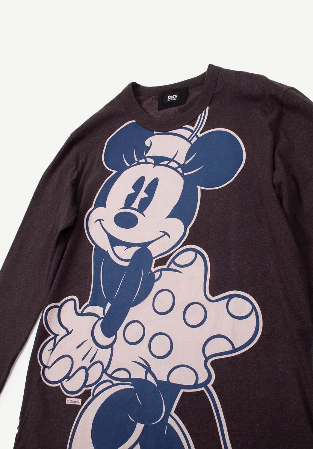 Black Vintage Dolce&Gabbana Minnie Mouse Distressed Men Sweatshirt Size 46IT(M) S133 For Sale