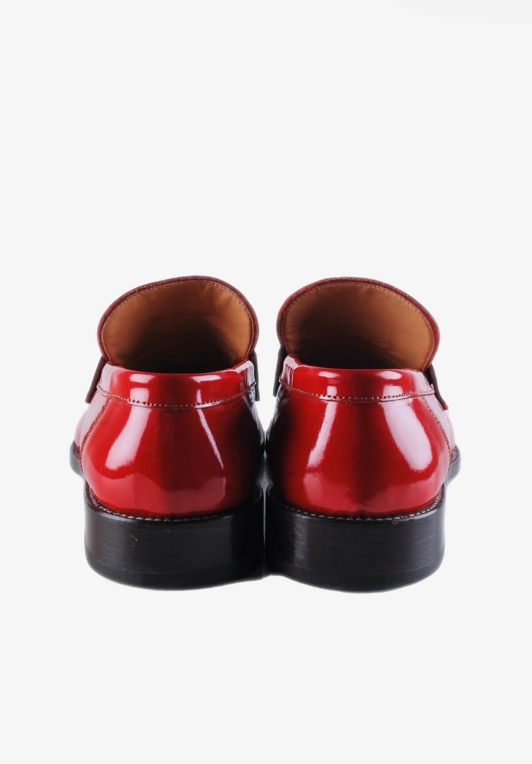 Vintage Dolce&Gabbana Red Flats Patent Leather Men Shoes Size 8, EUR43 For Sale 1