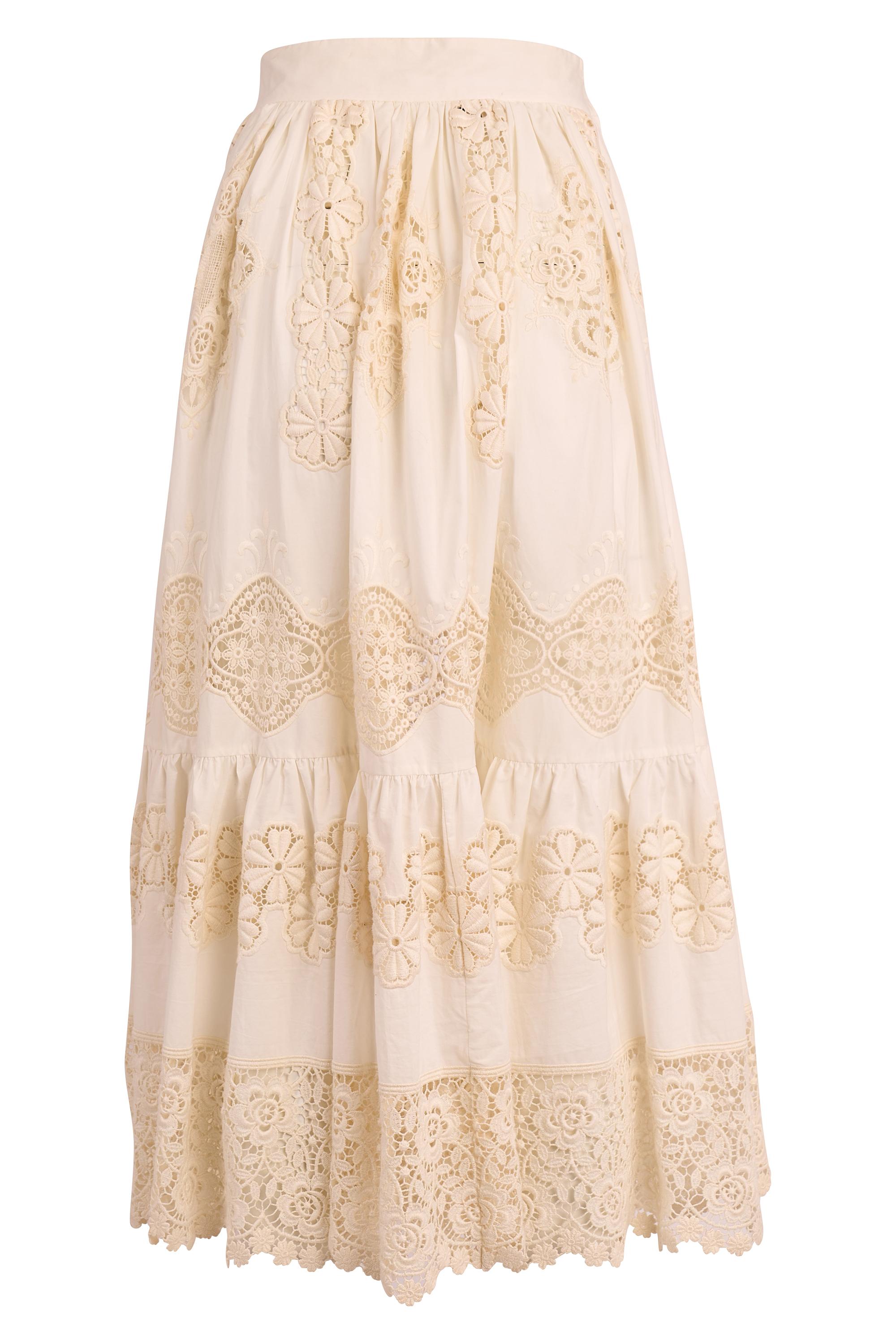 Vintage By Dolce&Gabbana S/S 2011 Weiß Spitze Rock Co ord Set im Angebot 1
