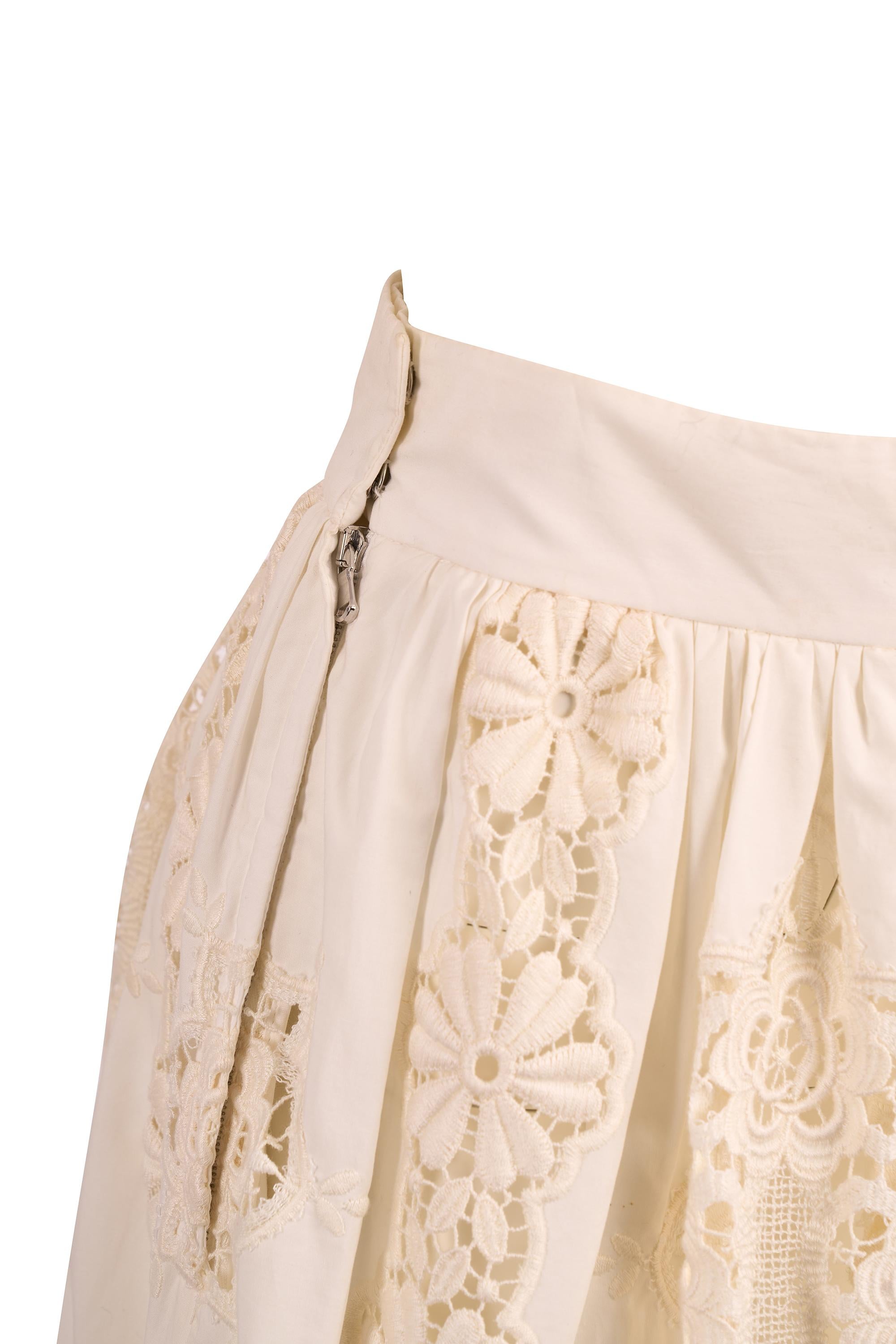 Vintage By Dolce&Gabbana S/S 2011 Weiß Spitze Rock Co ord Set im Angebot 3