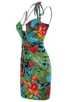 Vintage Dolce&Gabbana Spring/Summer 2005 Tropical Print Mini Dress