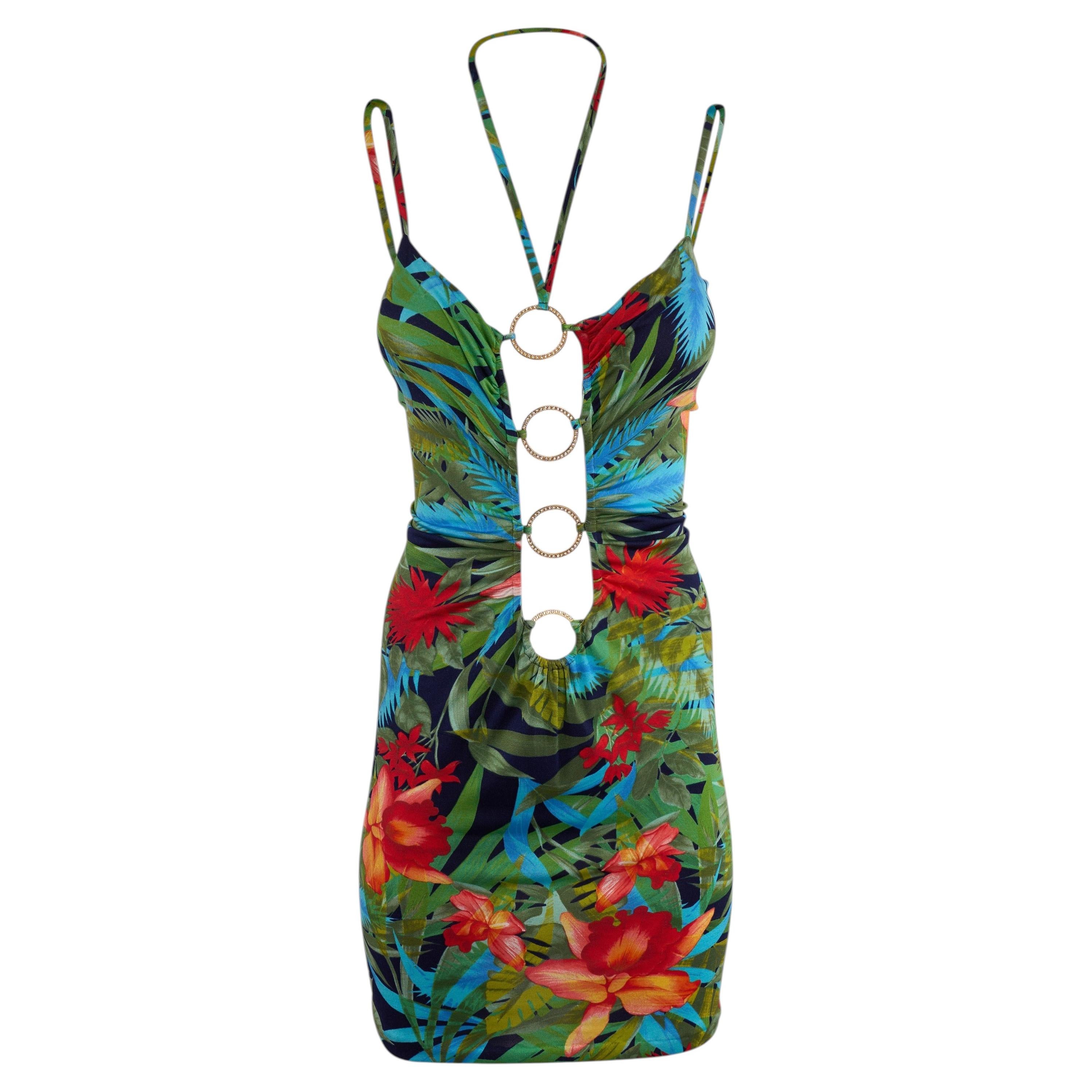 Vintage Dolce&Gabbana Spring/Summer 2005 Tropical Print Mini Dress
