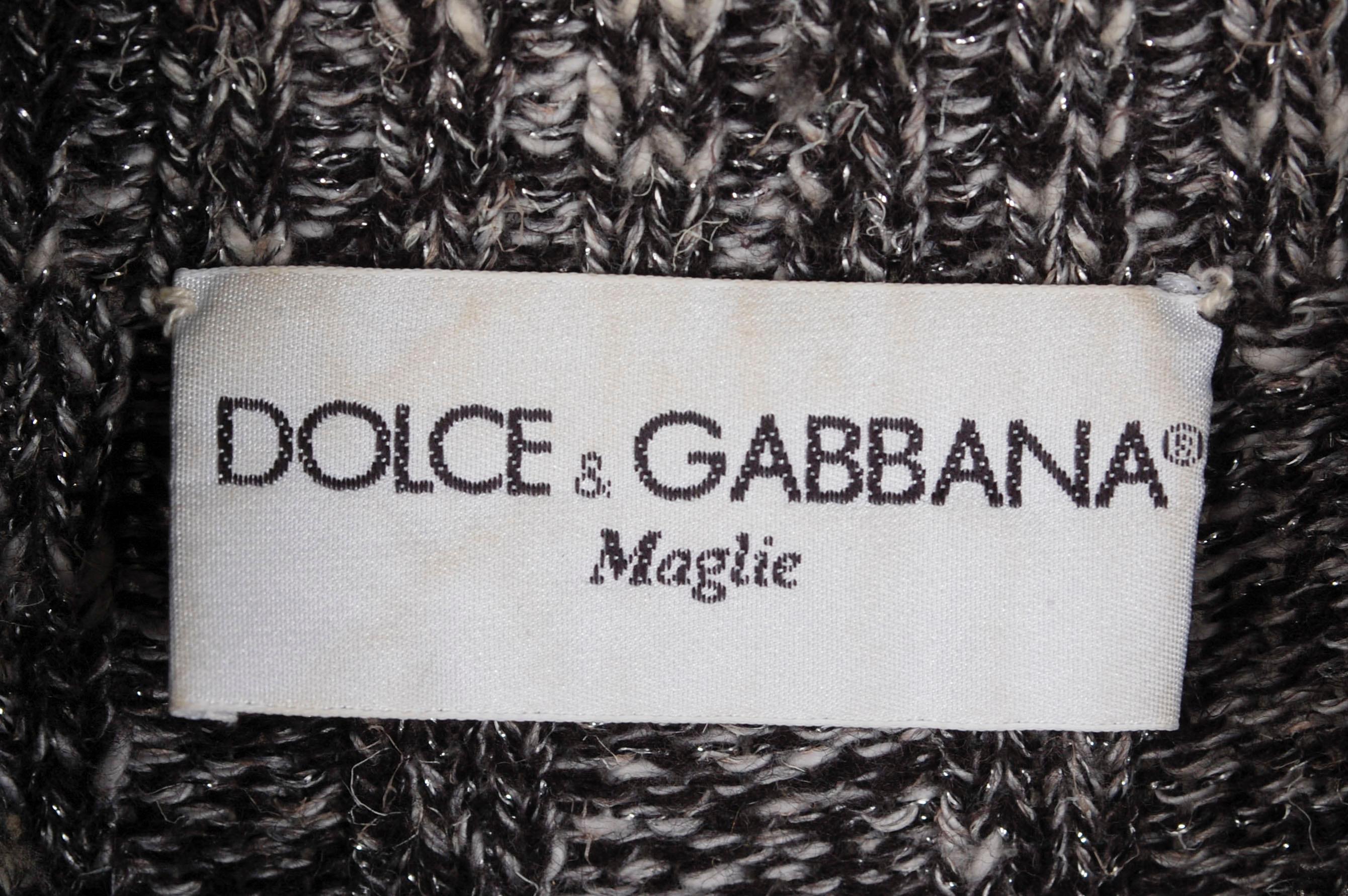 Men's Vintage Dolce&Gabbana Turtle Neck Men Silver Sweater Size 50IT(M) (S013) For Sale