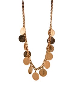 Vintage Dollar Coin Rose Gold Vermeil Sterling Silver Curb Link Chain Necklace